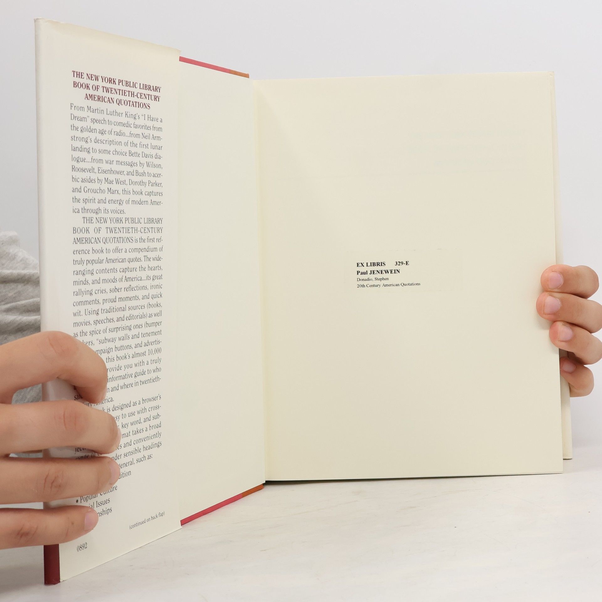 Stephen Donadio The New York Public Library Book of Twentieth Century American Quotations