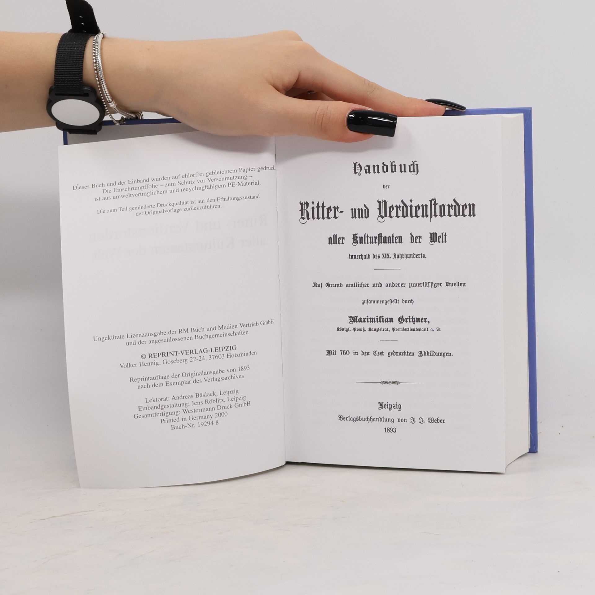 Maximilian Gritzner Handbuch der Ritter- und Verdienstorden aller Kulturstaaten der Welt