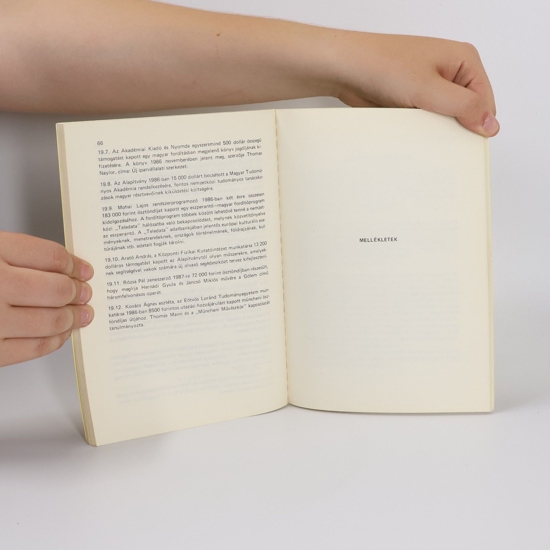 Collectif d'auteurs Magyar tudományos akadémia - Soros alapítvány bizottság 1985-1986