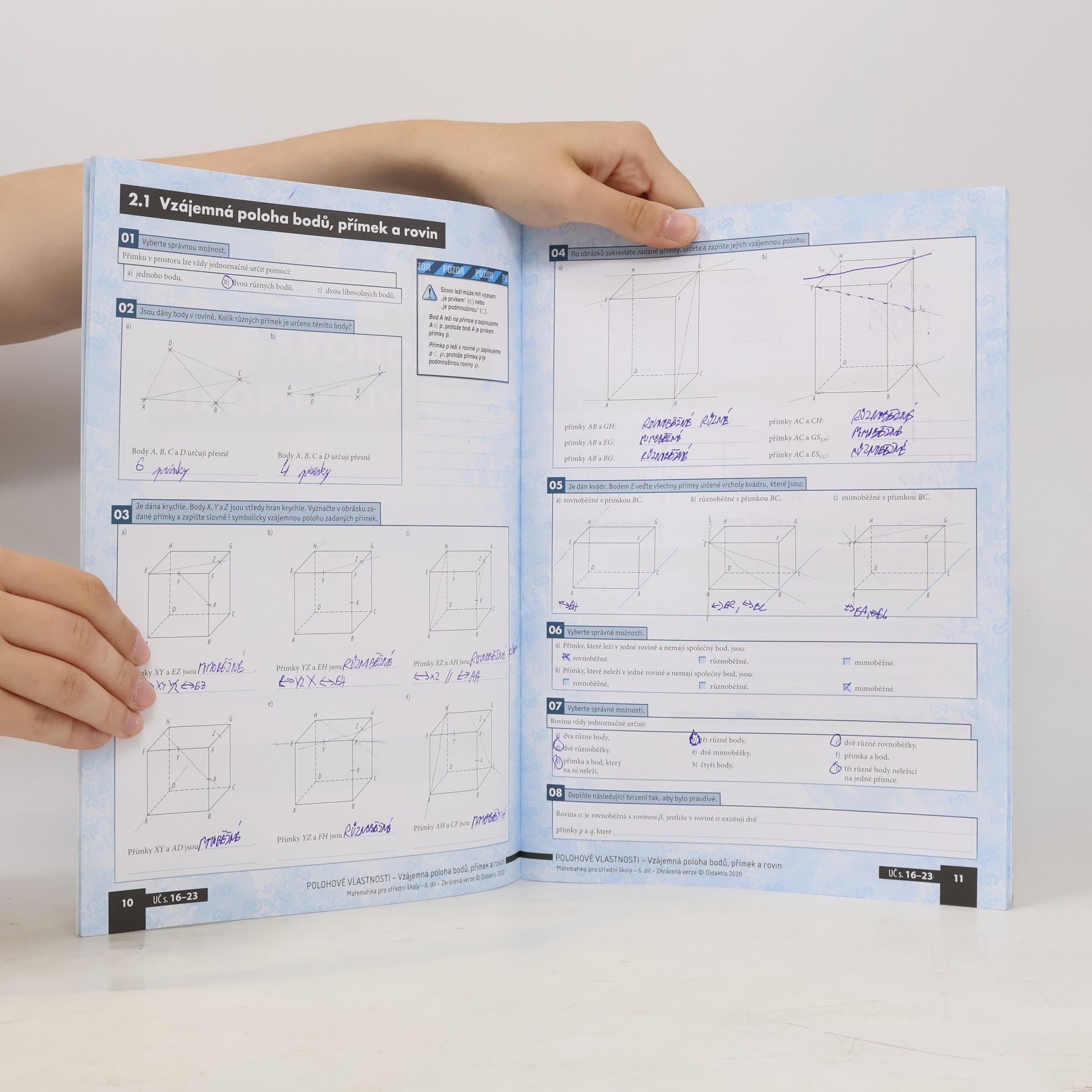 Jakub Mrázek Matematika pro střední školy, 6. díl, Stereometrie, pracovní sešit, zkrácená verze