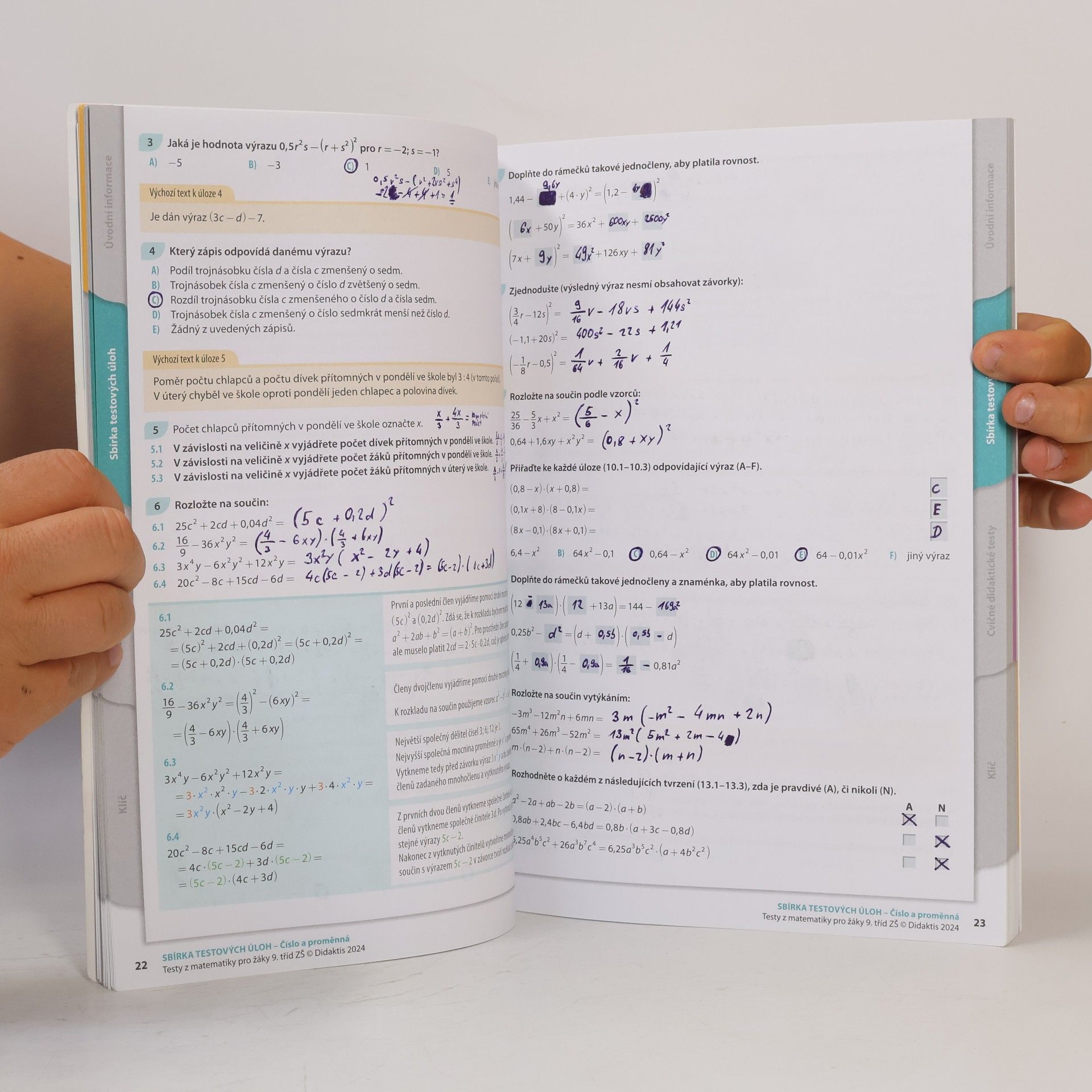 Various authors Testy 2024-2025 z matematiky pro žáky 9. tříd ZŠ