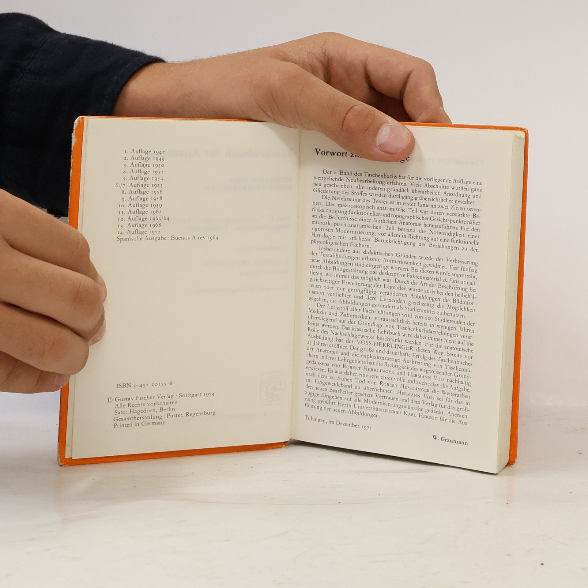 Hermann Voss Taschenbuch der Anatomie