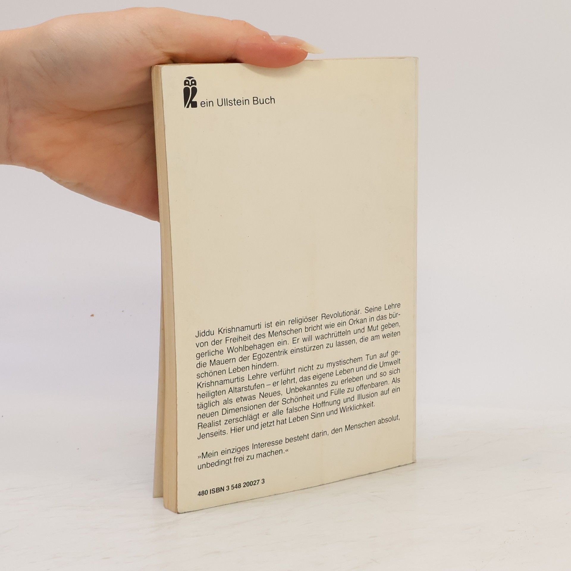 Jiddu Krishnamurti Einbruch in die Freiheit