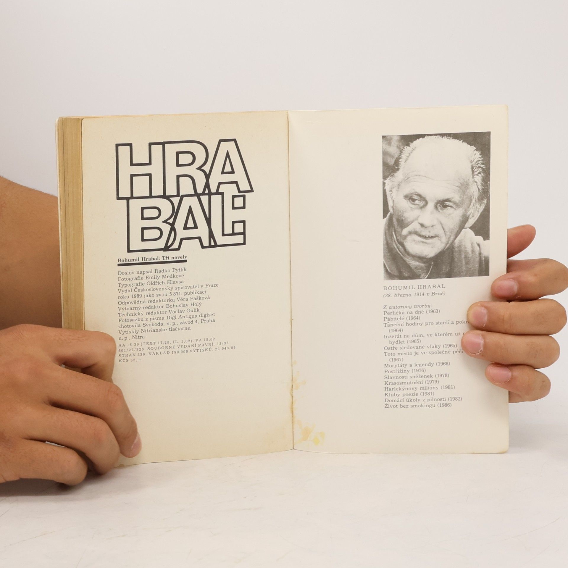 Bohumil Hrabal Bohumil Hrabal. Tři novely
