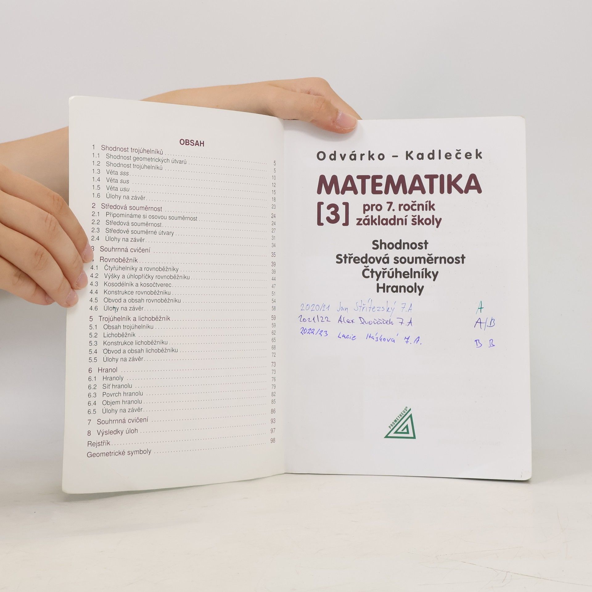 Oldřich Odvárko Matematika pro 7. ročník základní školy, 3. díl