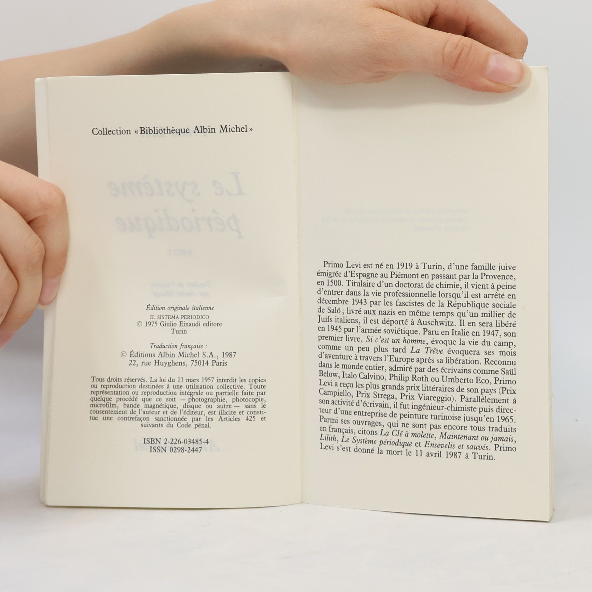 Primo Levi Bibliothèque Albin Michel - 23: Le système périodique