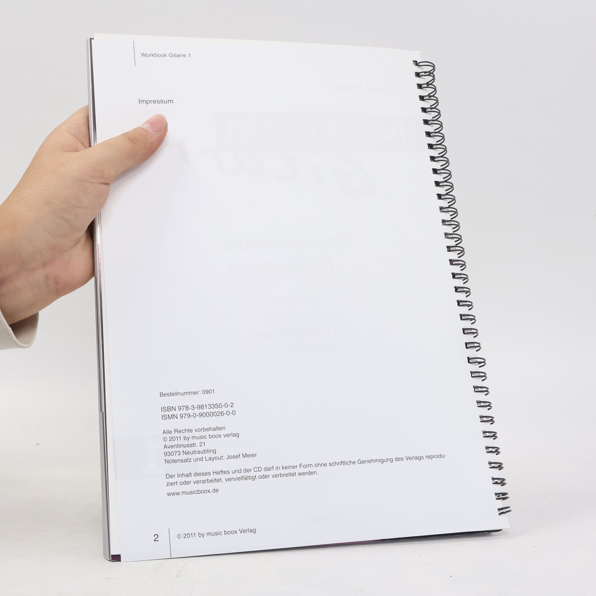 Josef Meier Workbook Gitarre Band 1: Ein Gitarrenkurs für Einsteiger