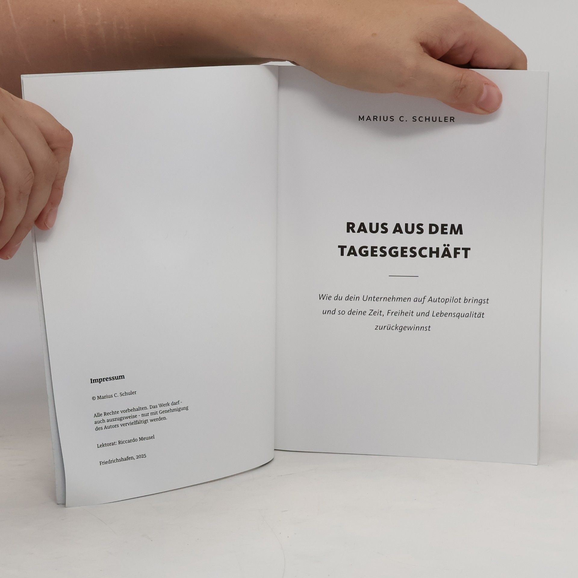 Marius C. Schuler Raus aus dem Tagesgeschäft