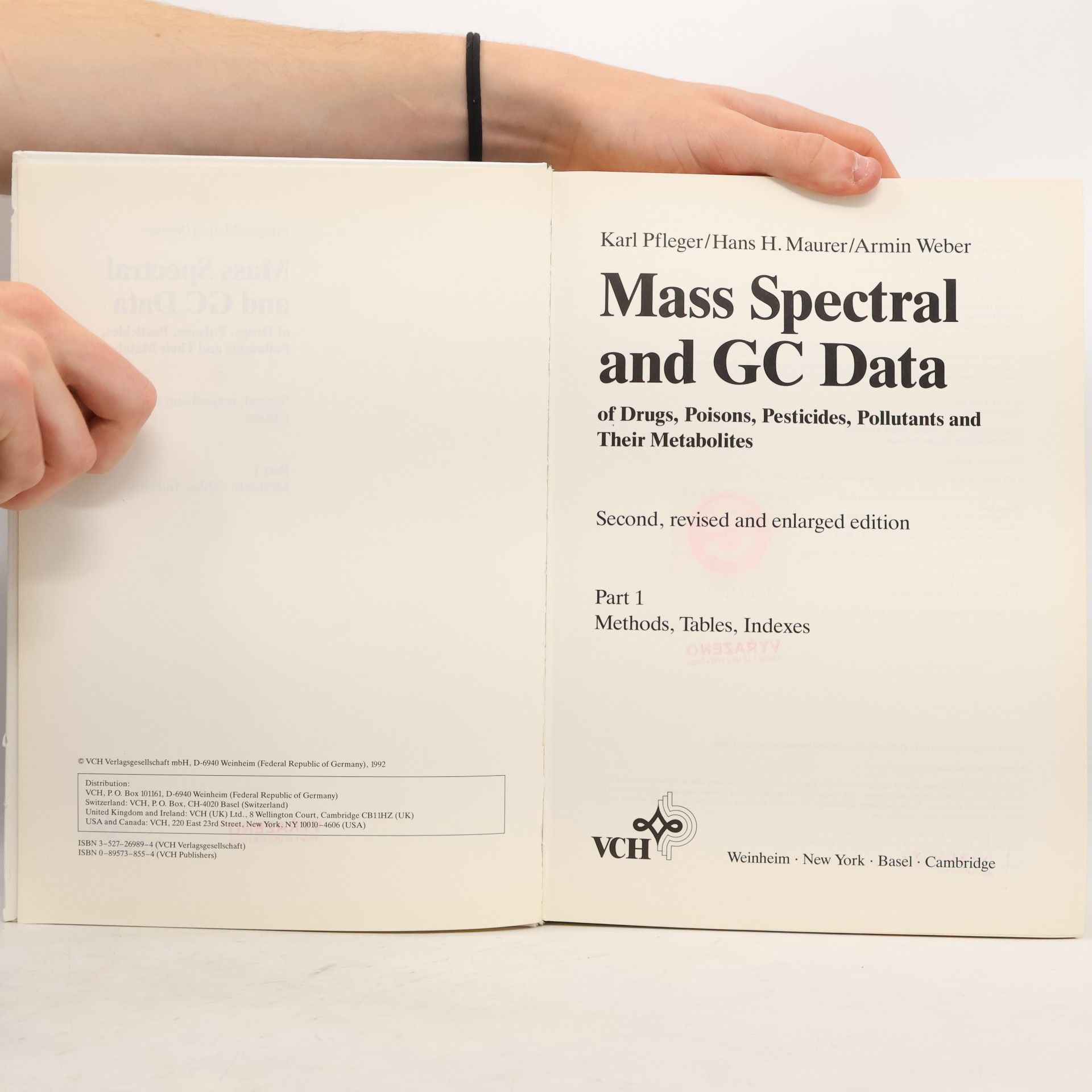 Hans H. Maurer Mass Spectral and GC Data of Drugs, Poisons, Pesticides, Pollutants and Their Metabolites. Part 1
