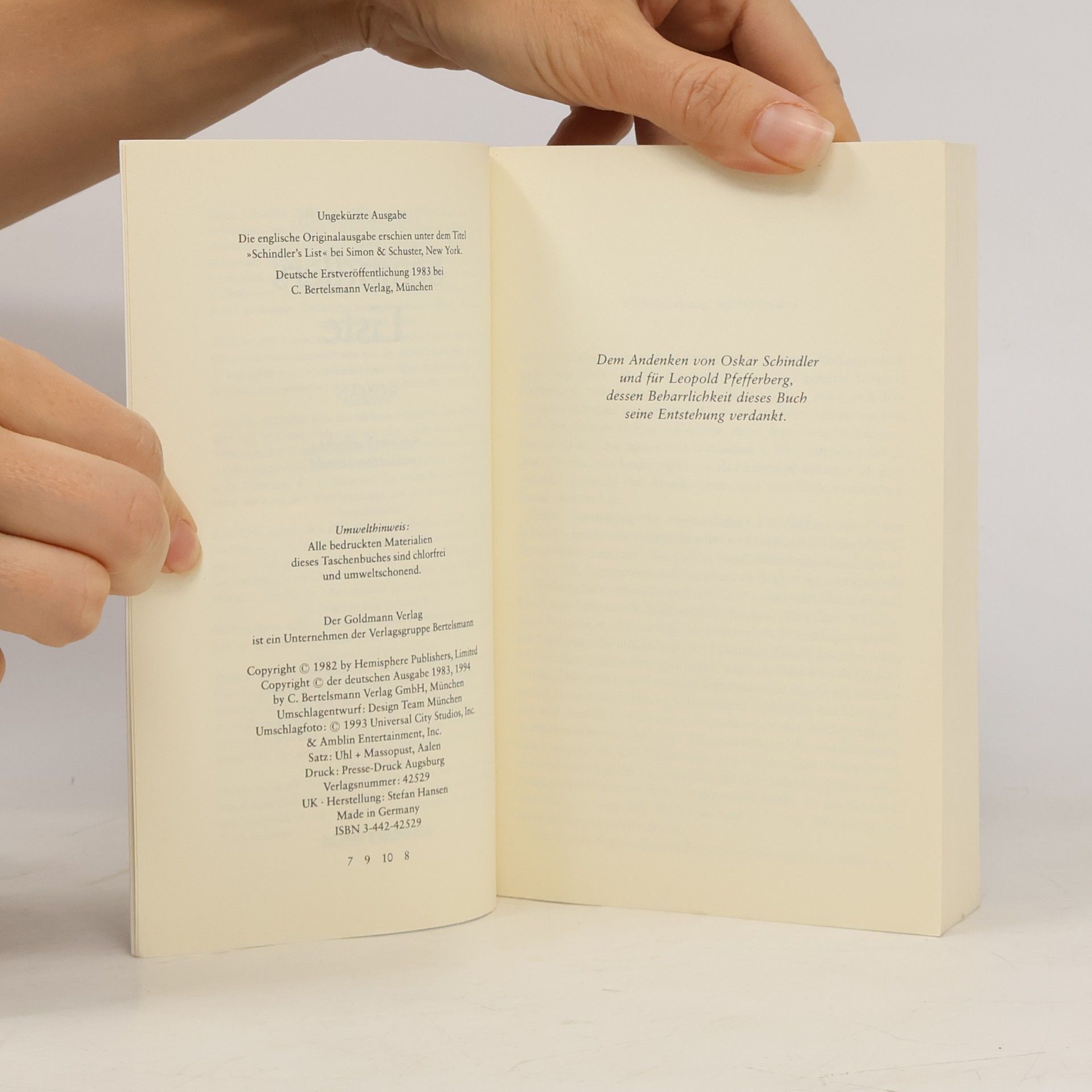 Thomas Keneally Schindler’s Liste