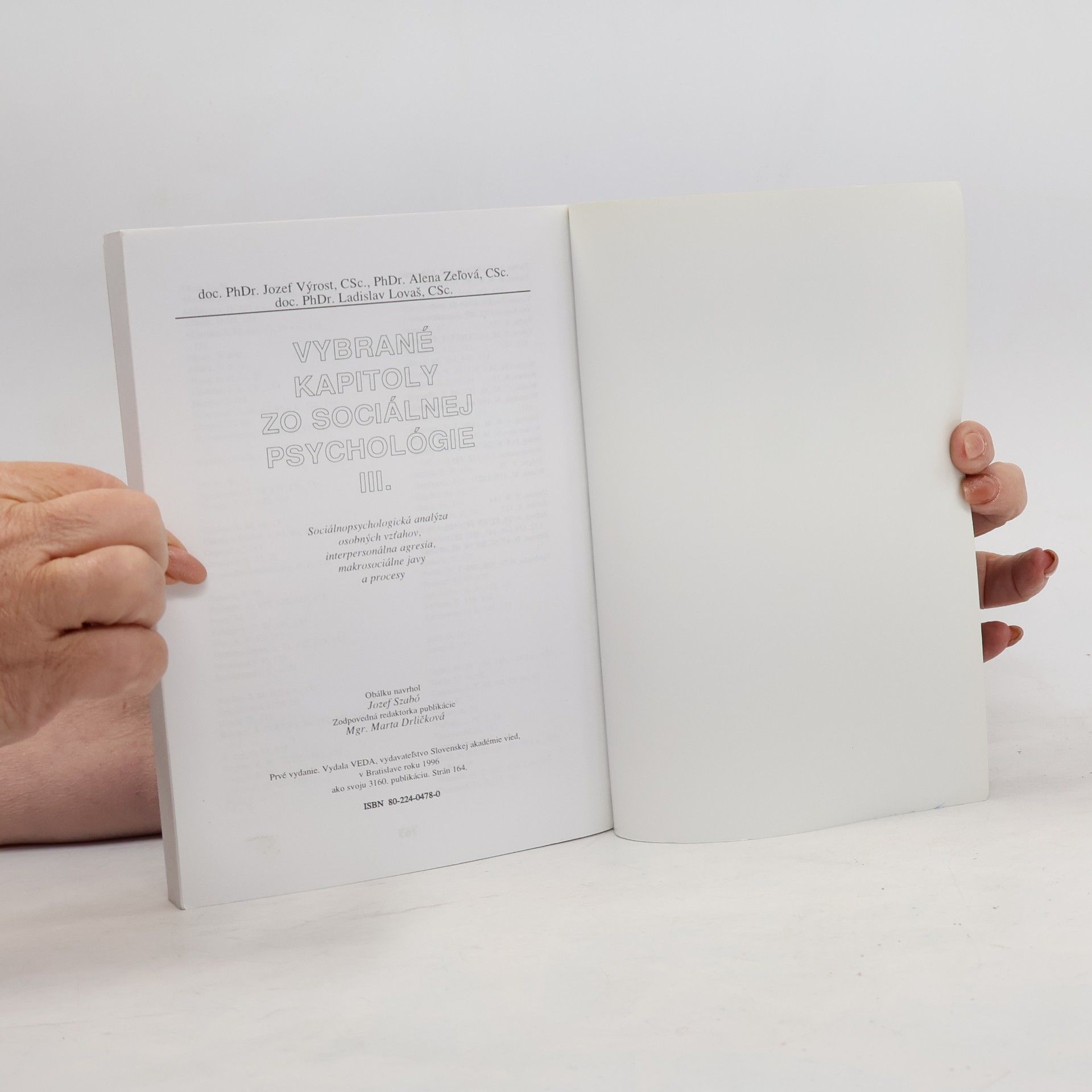 Various authors Vybrané kapitoly zo sociálnej psychológie III.