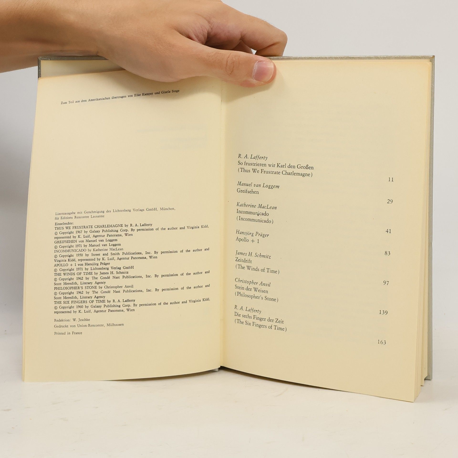 Wolfgang Jeschke Nebula Award Stories. DIe sechs Finger der Zeit