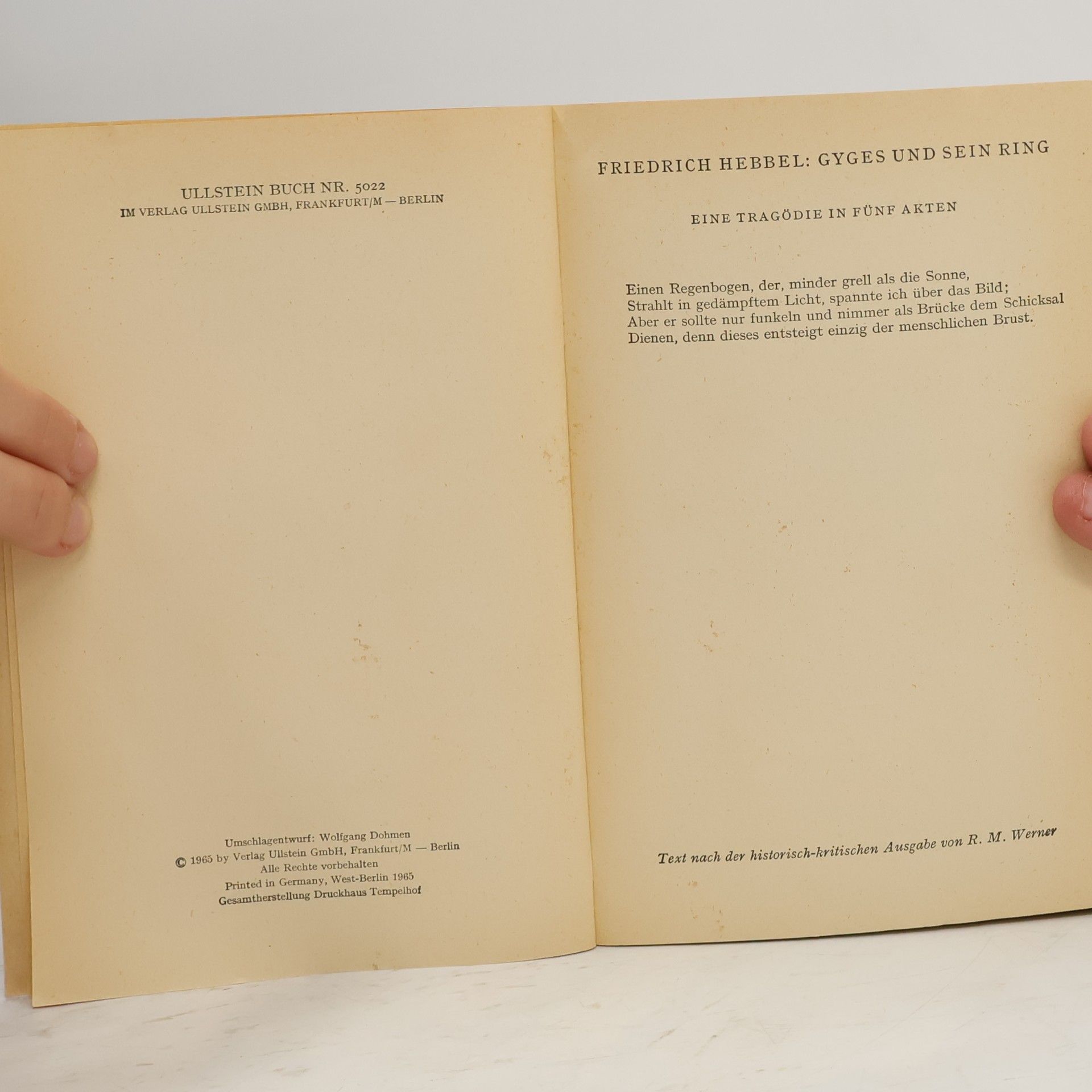 Christian Friedrich Hebbel Gyges und sein Ring