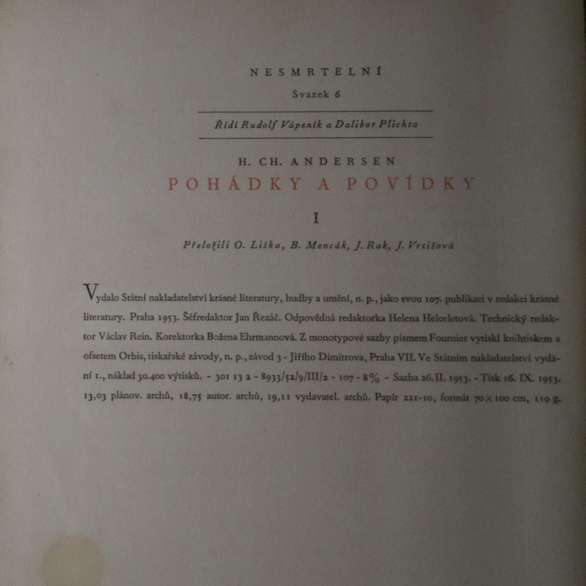 Hans-Christian Andersen Pohádky a povídky. 1. - 2. díl.