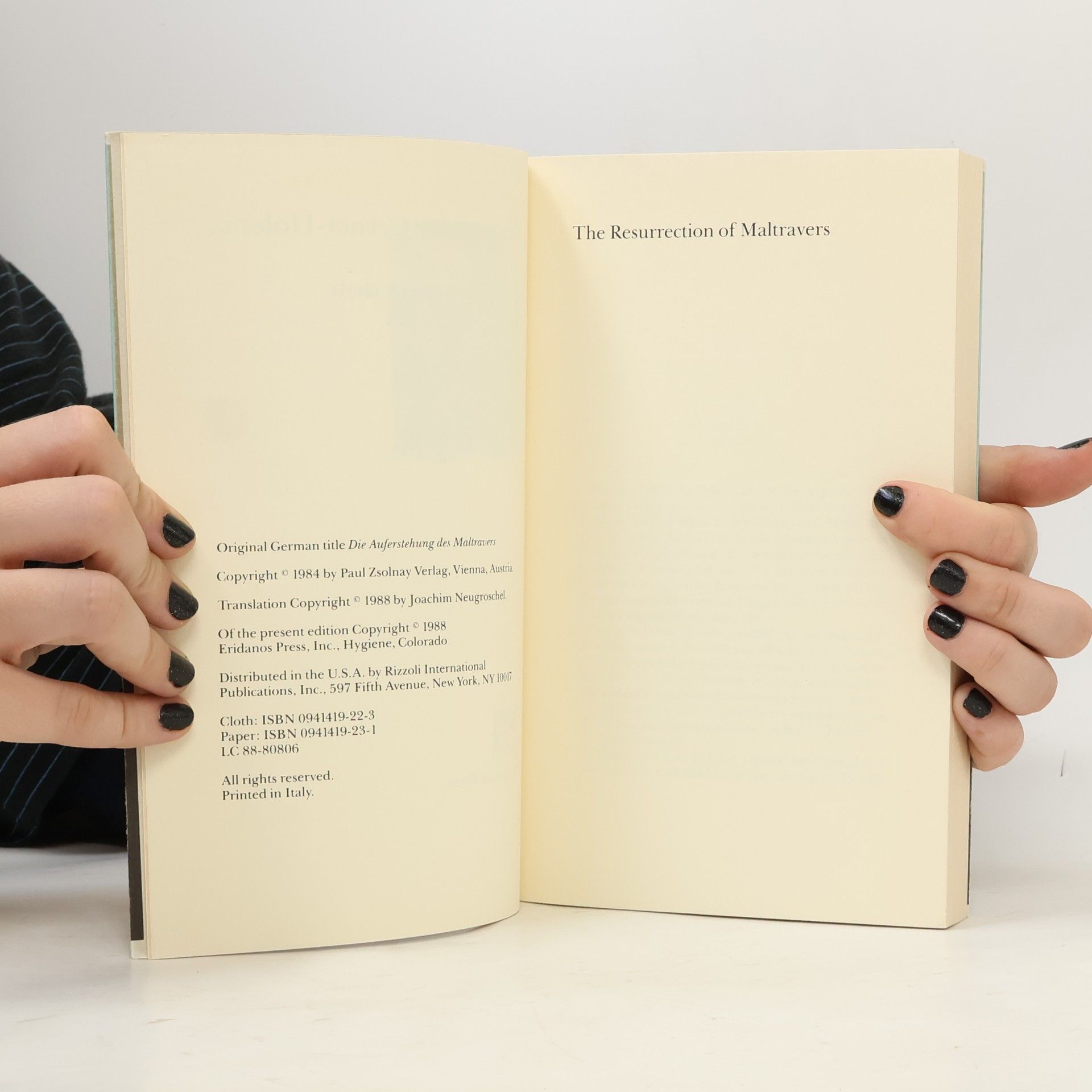 Alexander Lernet-Holenia The Eridanos Library - 12: The Resurrection of Maltravers