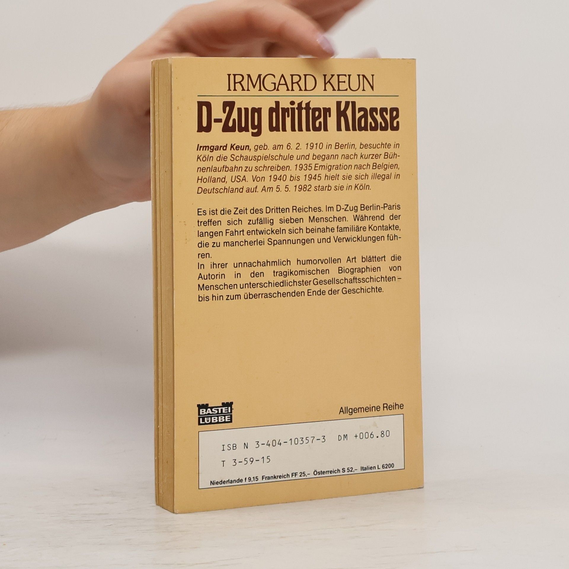 Irmgard Keun D-Zug dritter Klasse. Roman