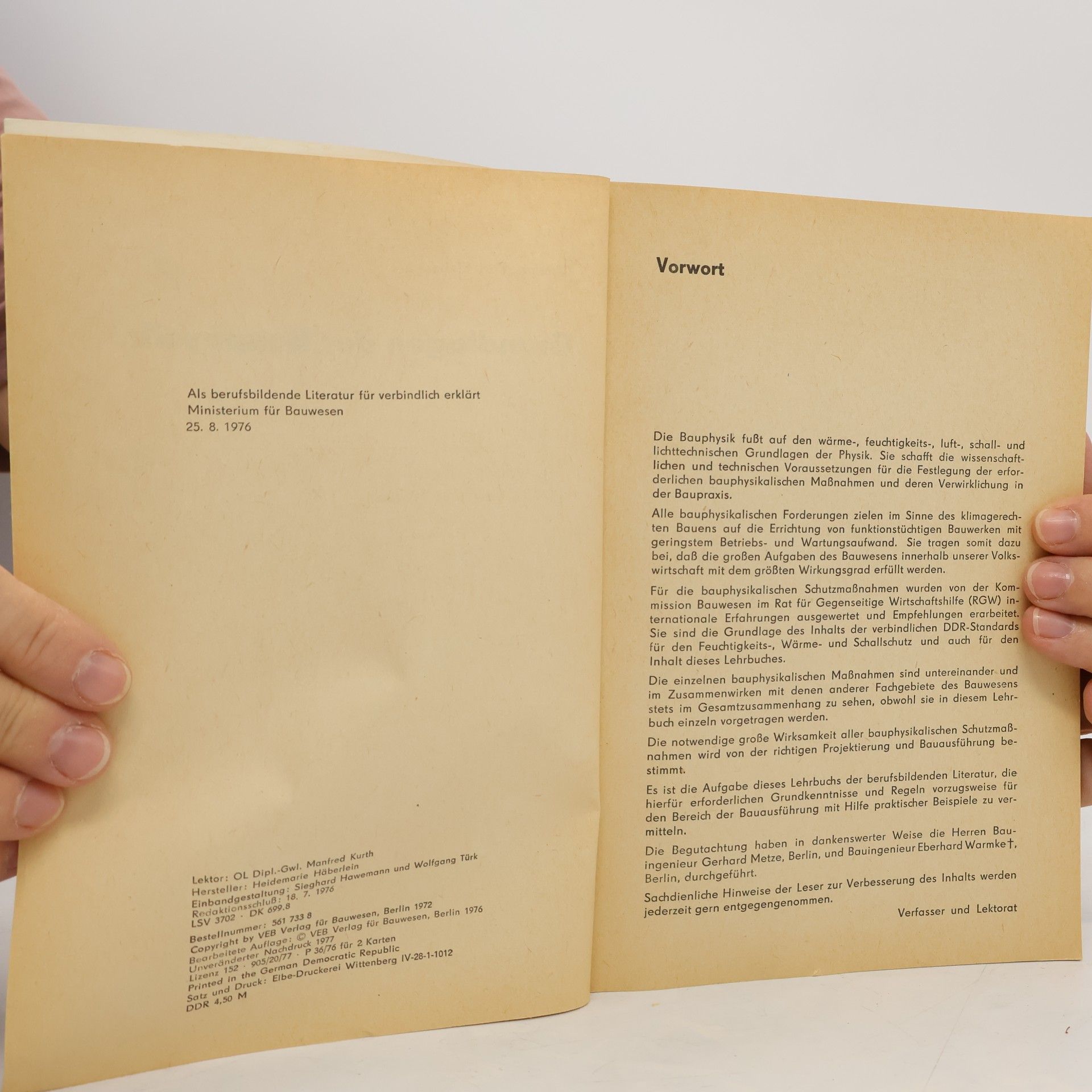 Various authors Grundladen der Bauphysik. Lehrbuch