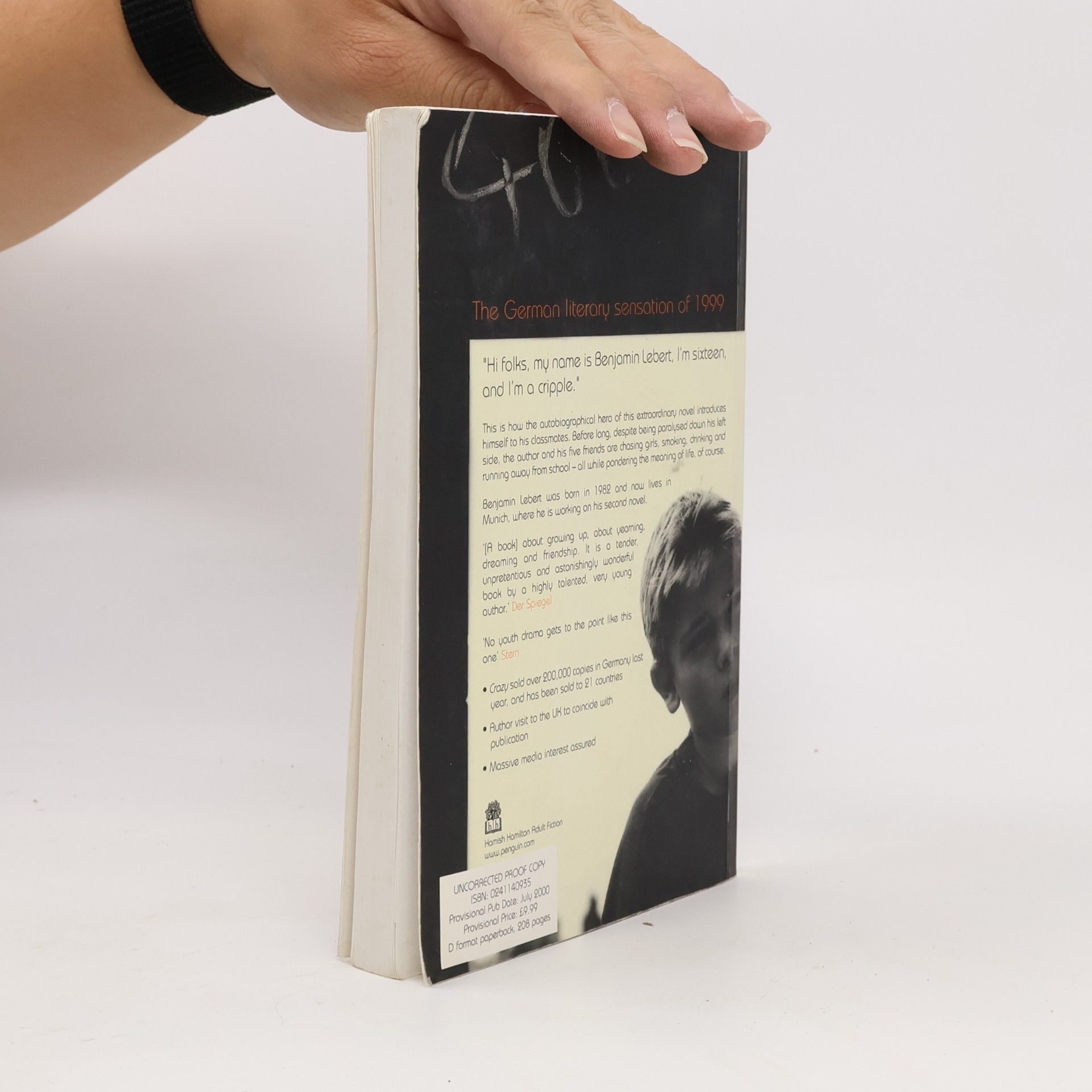 Benjamin Lebert Crazy - Uncorrected Proof Copy