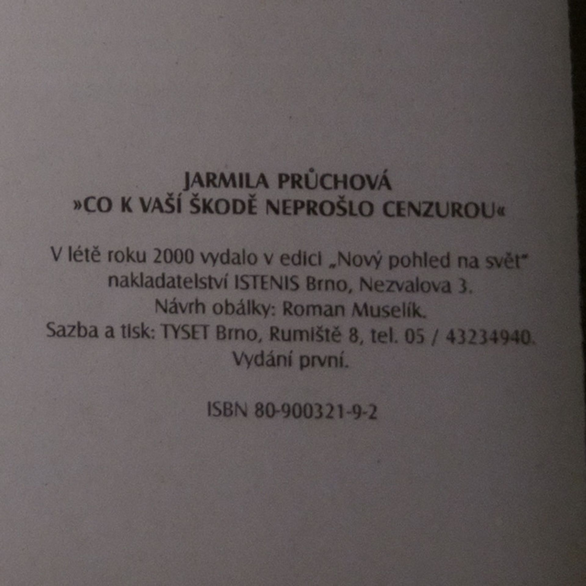 Jarmila Průchová Co k vaší škodě neprošlo cenzurou