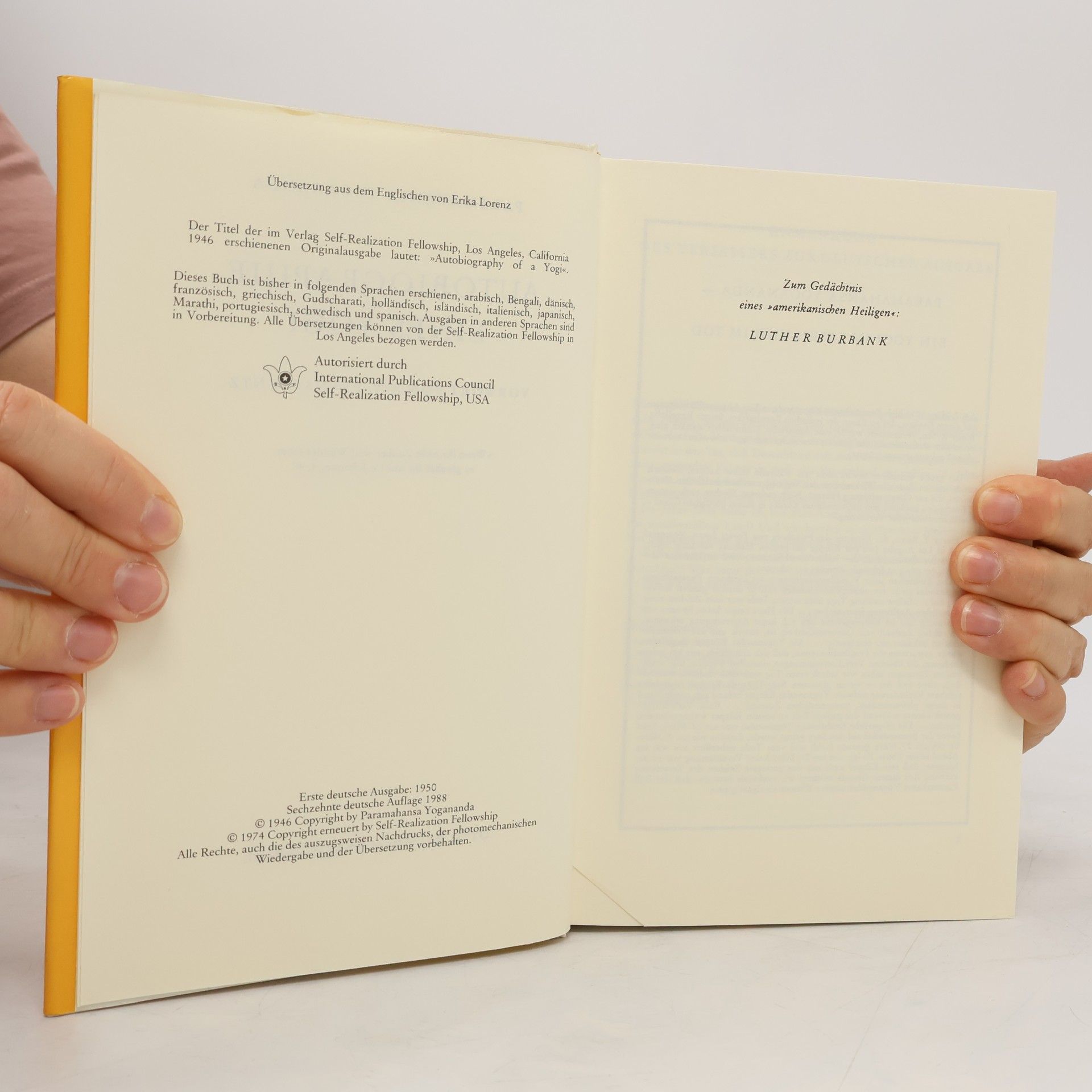 Paramhansa Yoganda Autobiographie eines Yogi