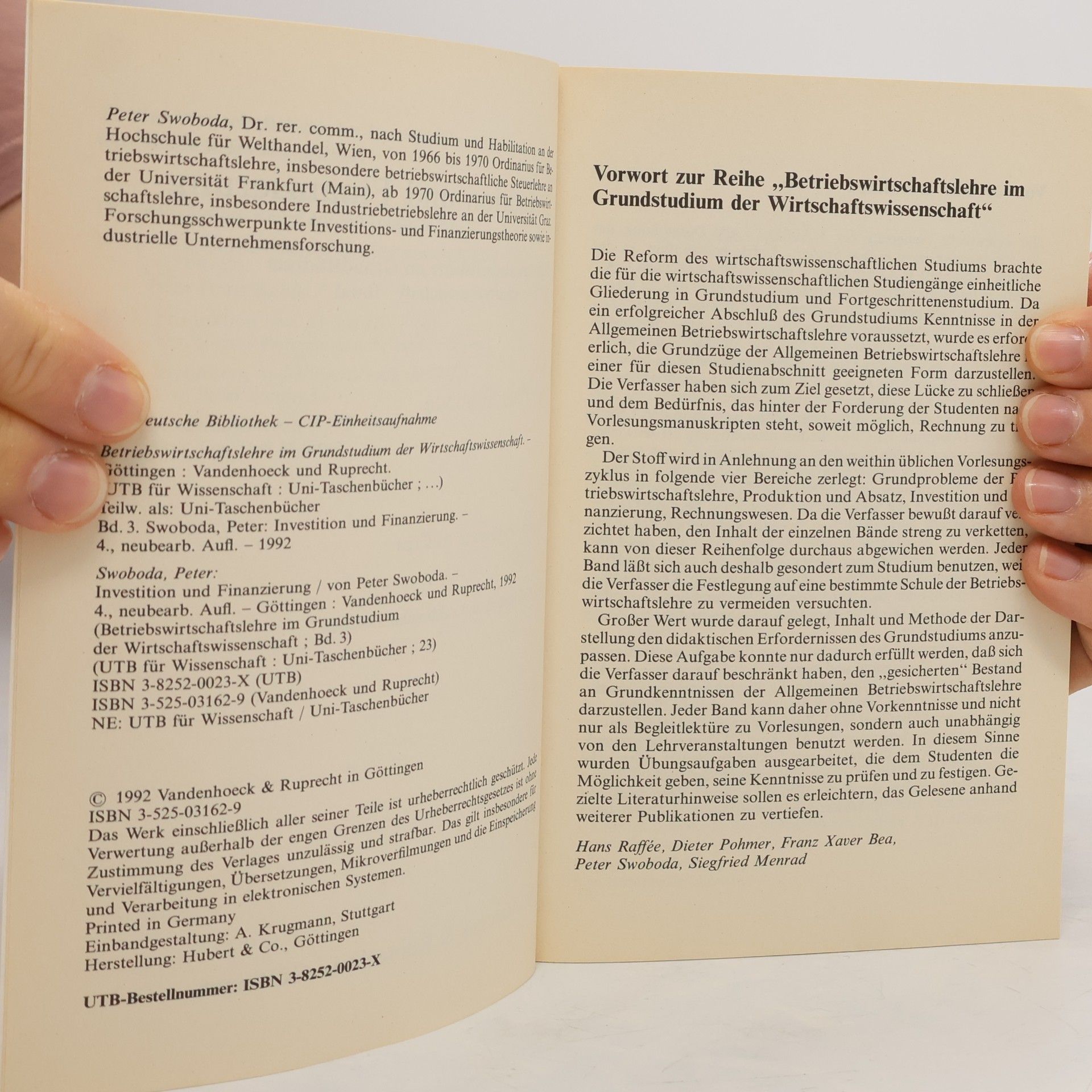Peter Swoboda Investition und Finanzierung