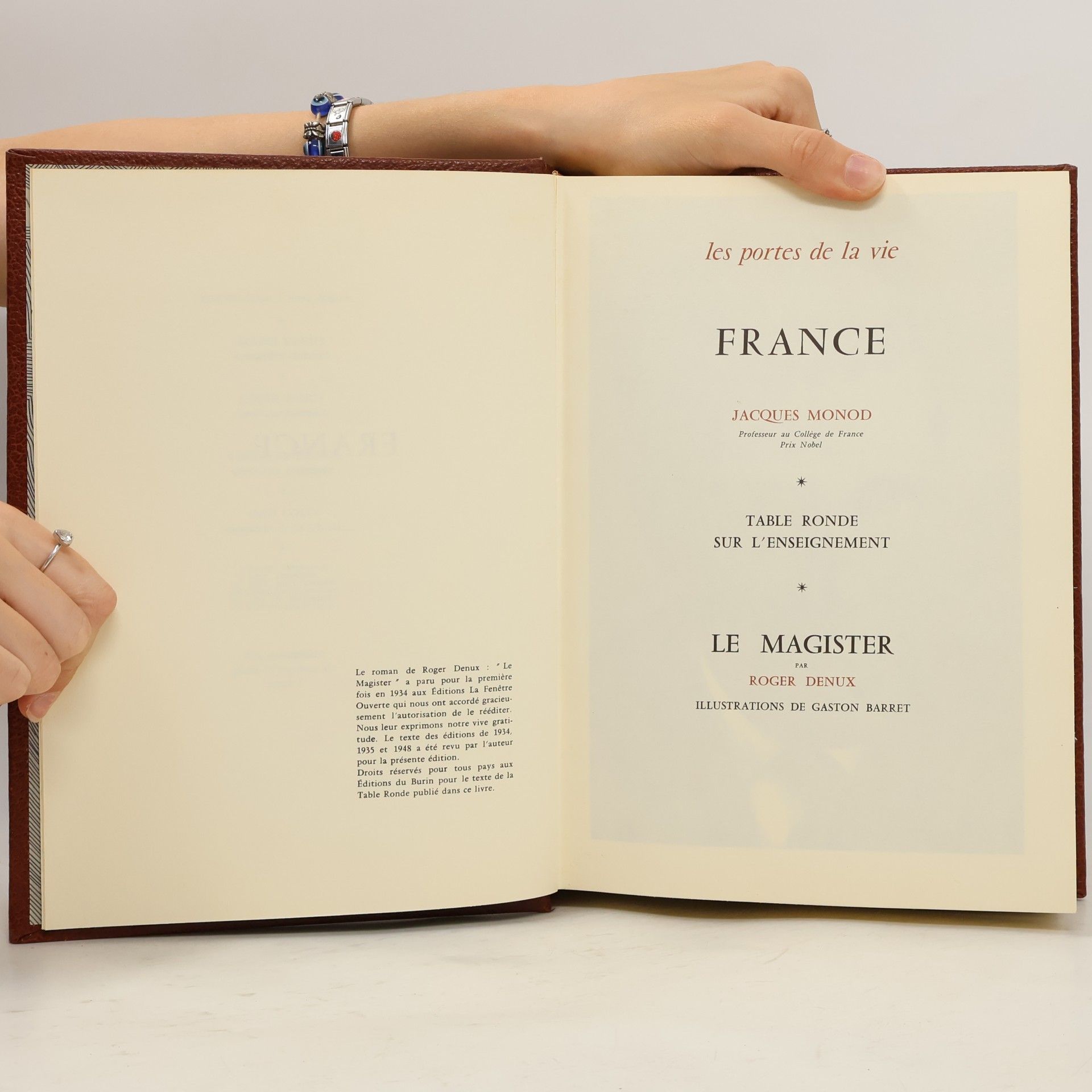 Jacques Monod Les portes de la vie France