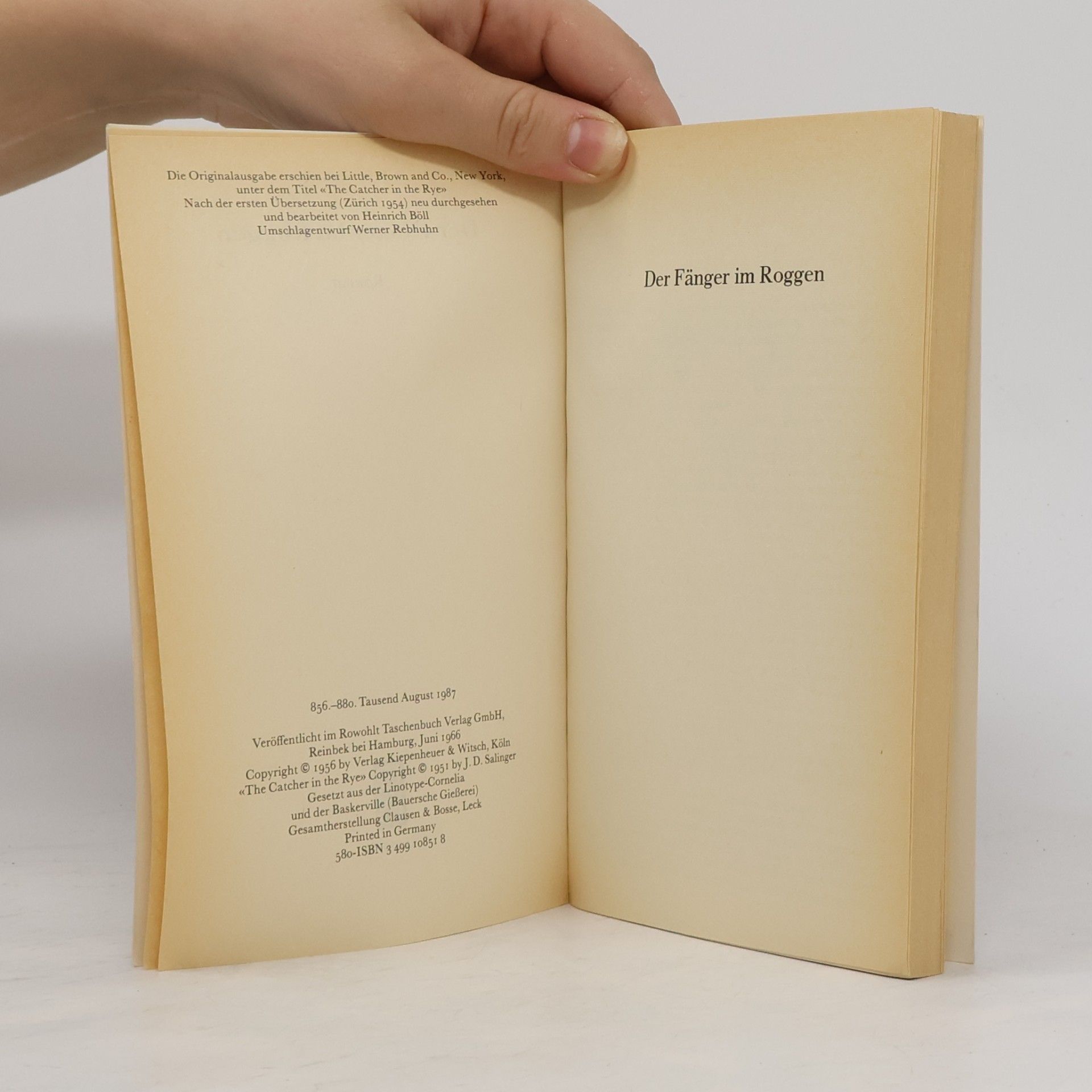 J. D. Salinger Der Fänger im Roggen