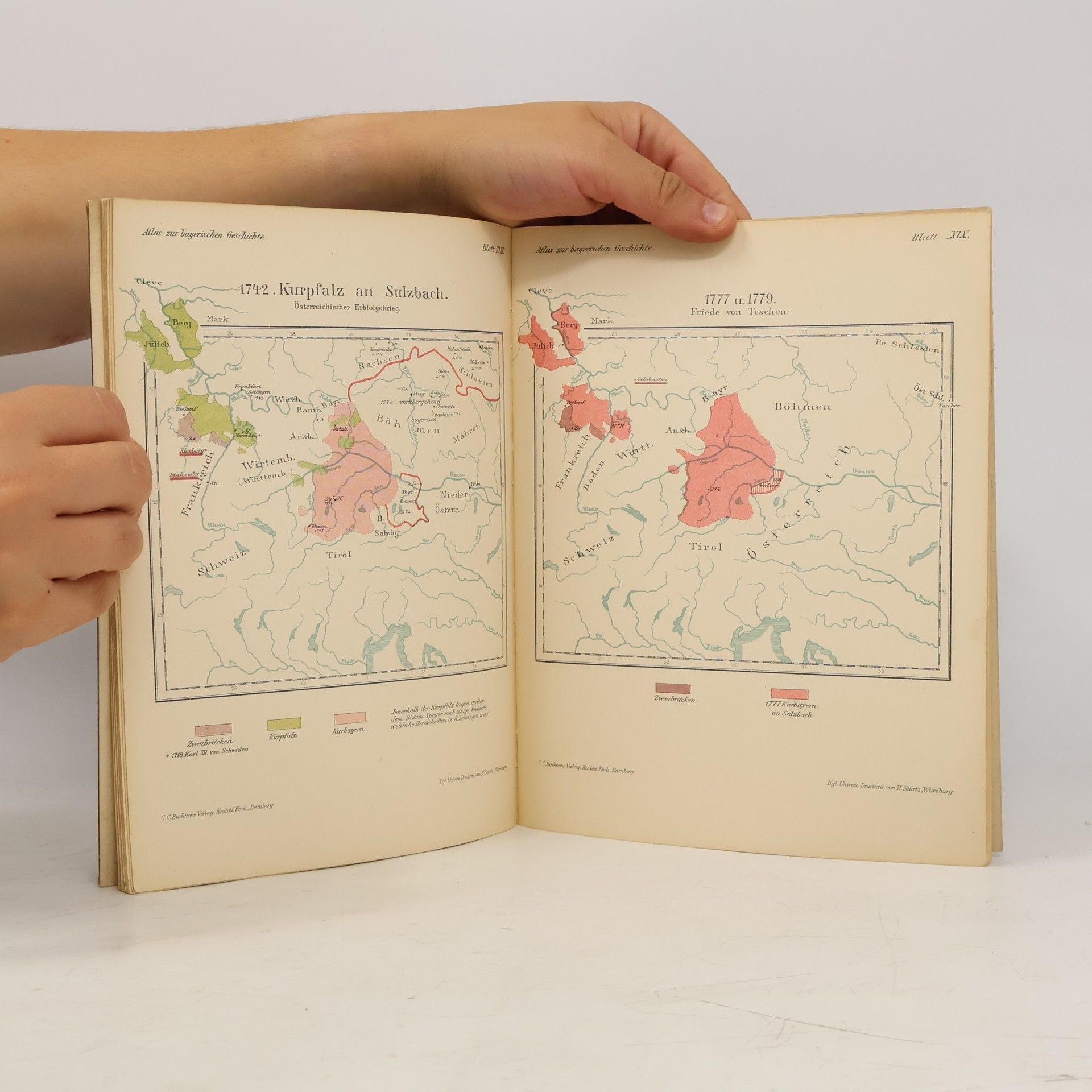 Karl Frauenfelder Atlas zur bayerischen Geschichte in 34 Blättern