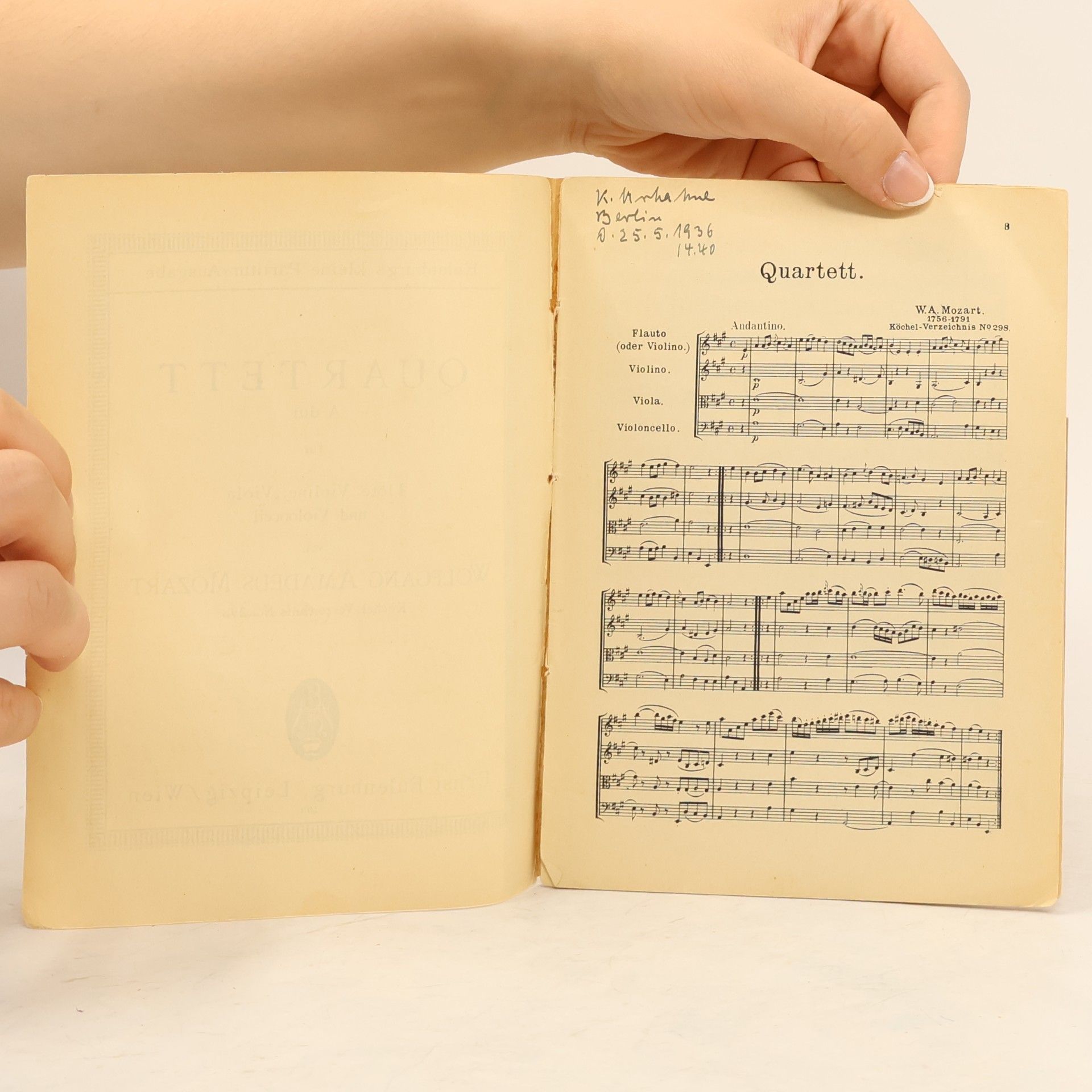 Wolfgang Amadeus Mozart Quartett A-dur