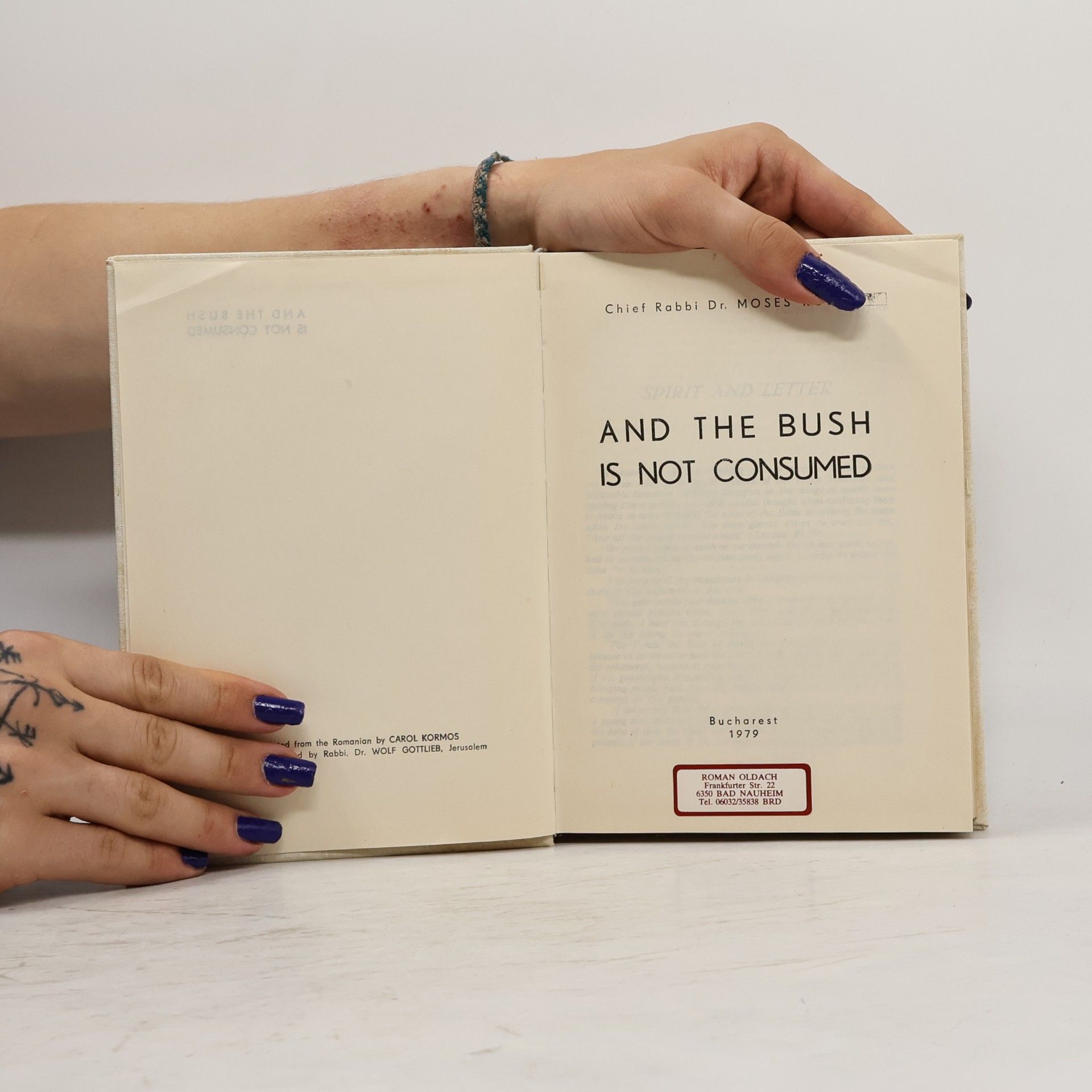 Moses Rosen And the Bush is Not Consumed