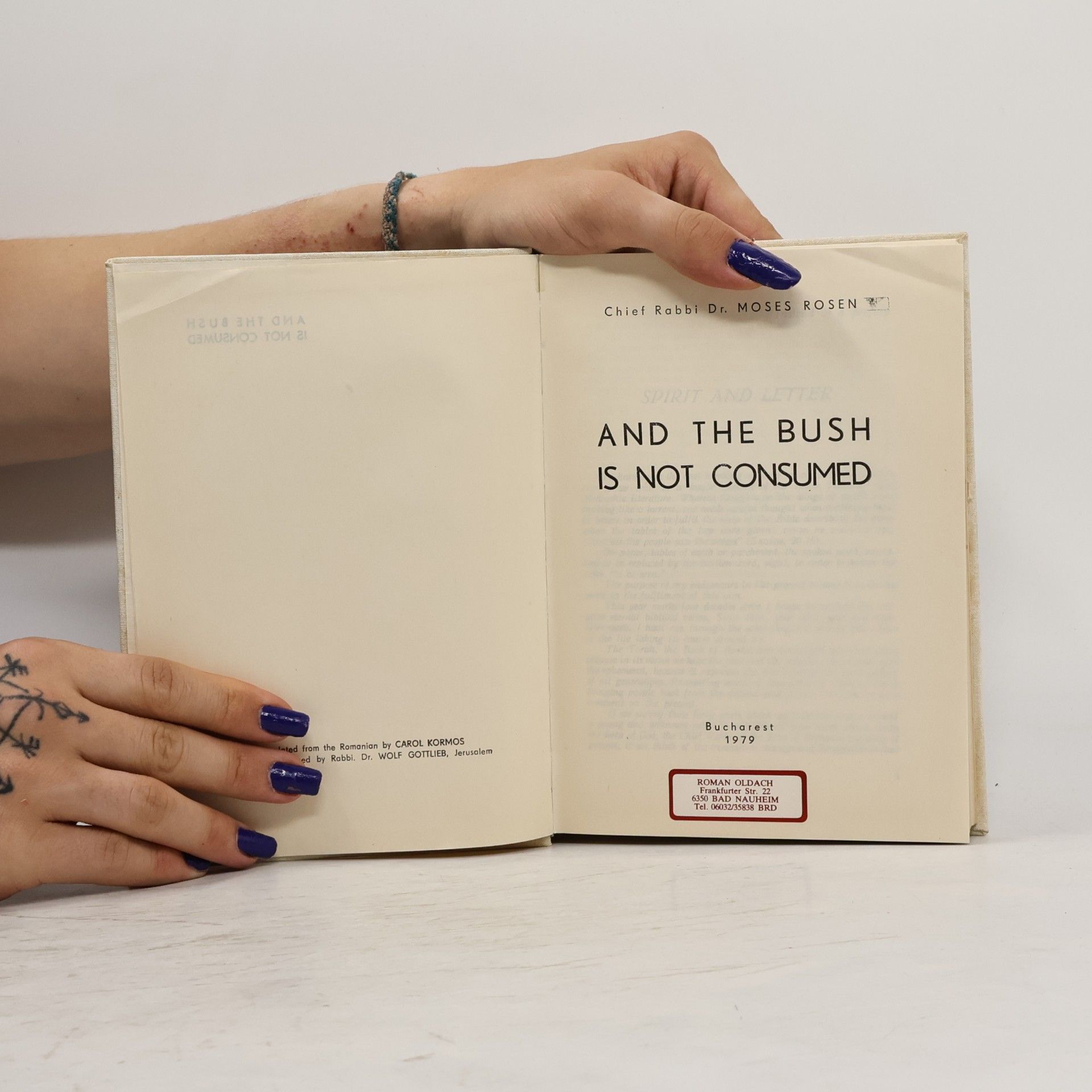 Moses Rosen And the Bush is Not Consumed