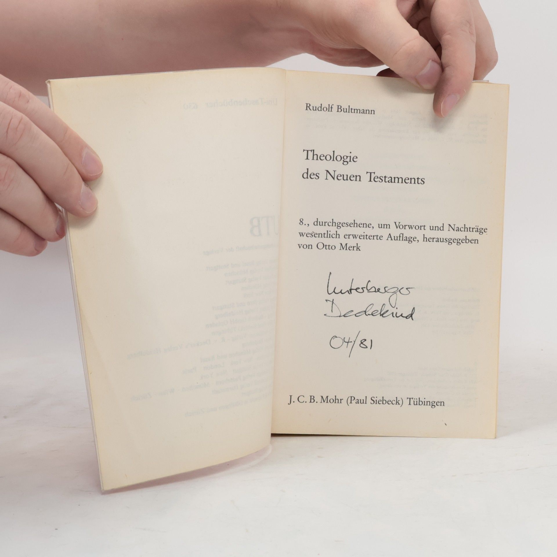 Rudolf Bultmann Theologie des Neuen Testaments