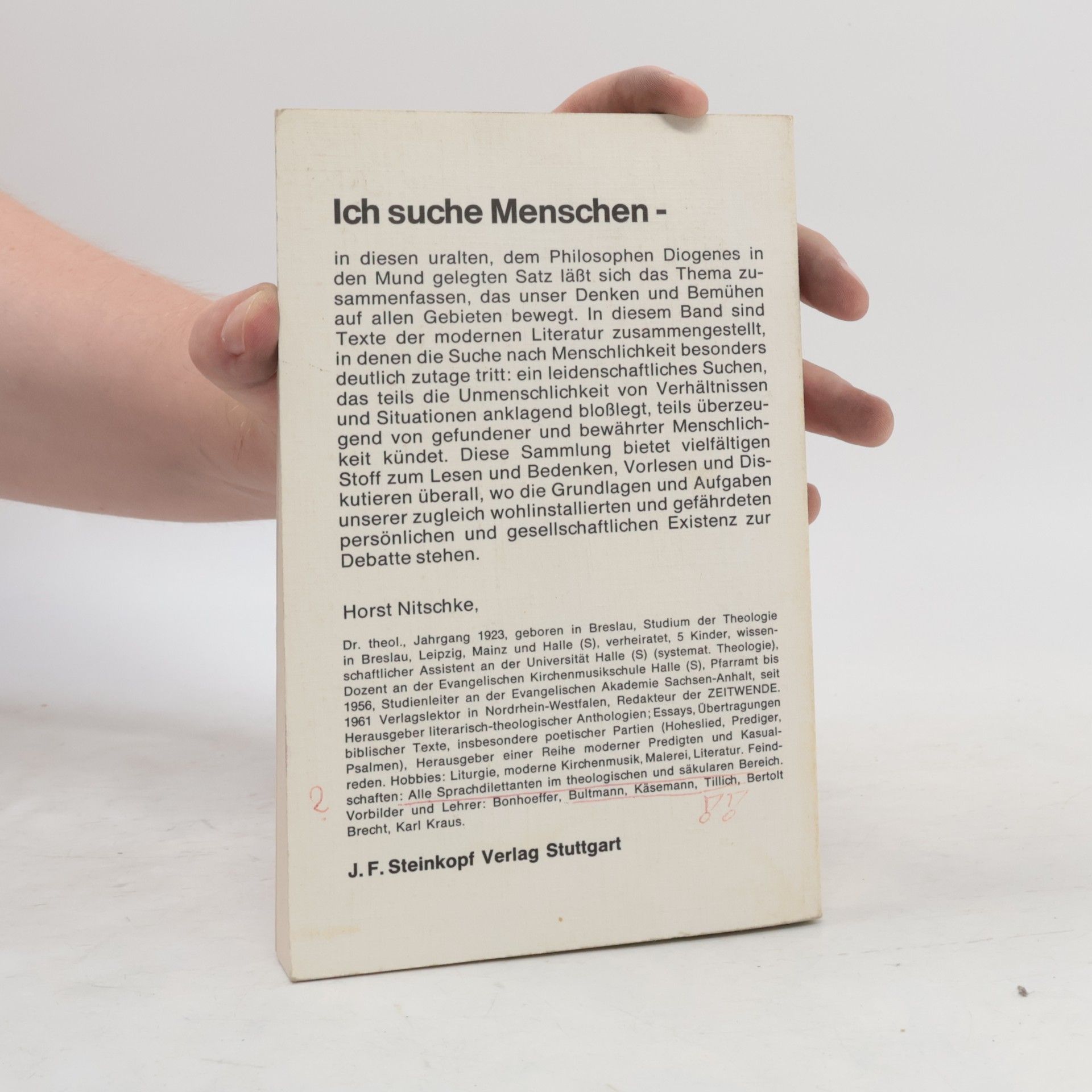 Horst Nitschke Ich suche Menschen