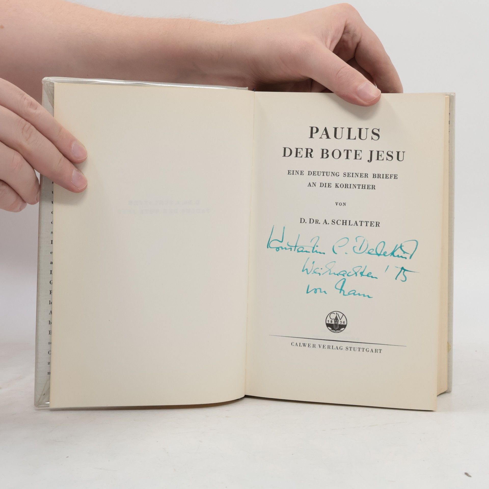 Adolf Schlatter Paulus, der Bote Jesu