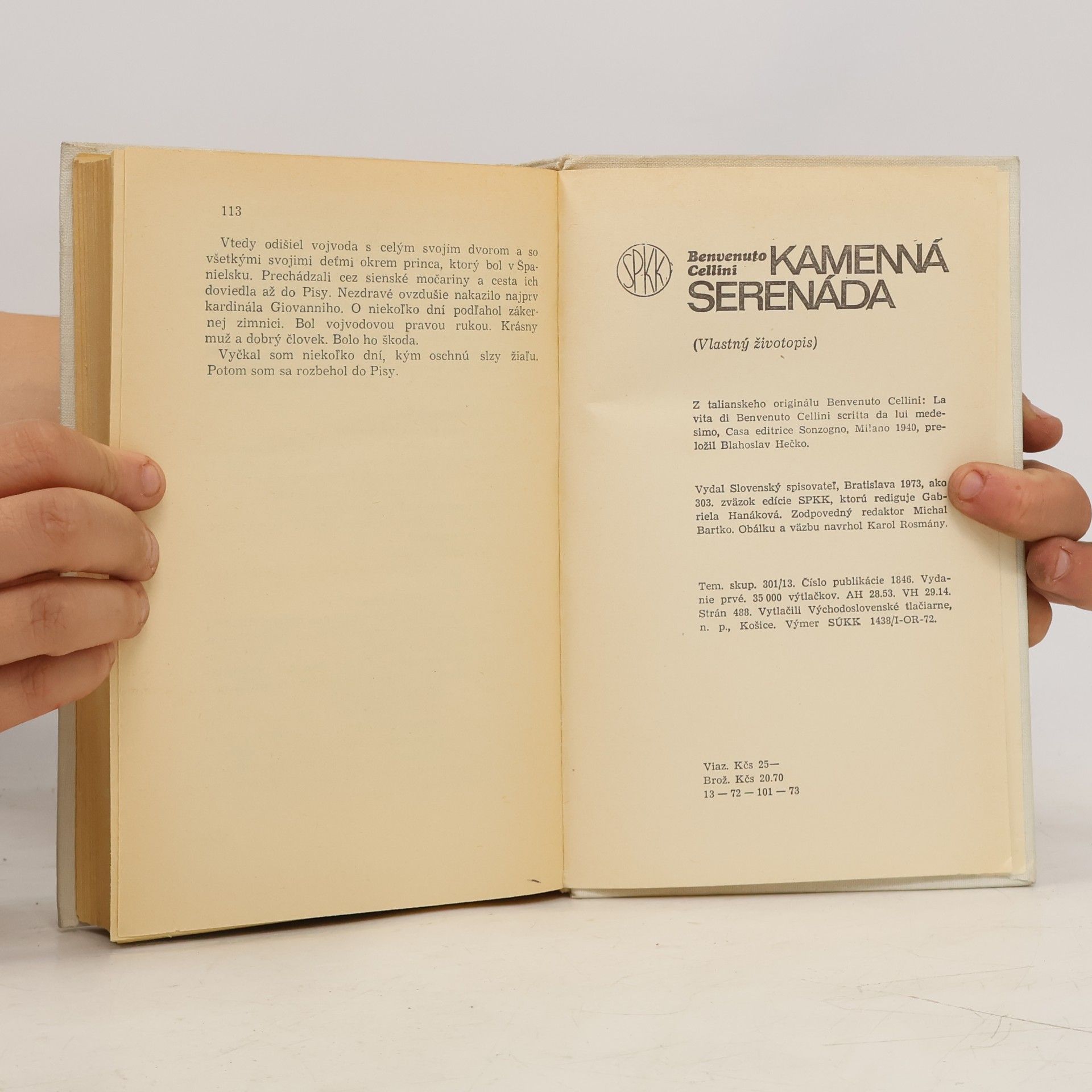 Benvenuto Cellini Kamenná serenáda