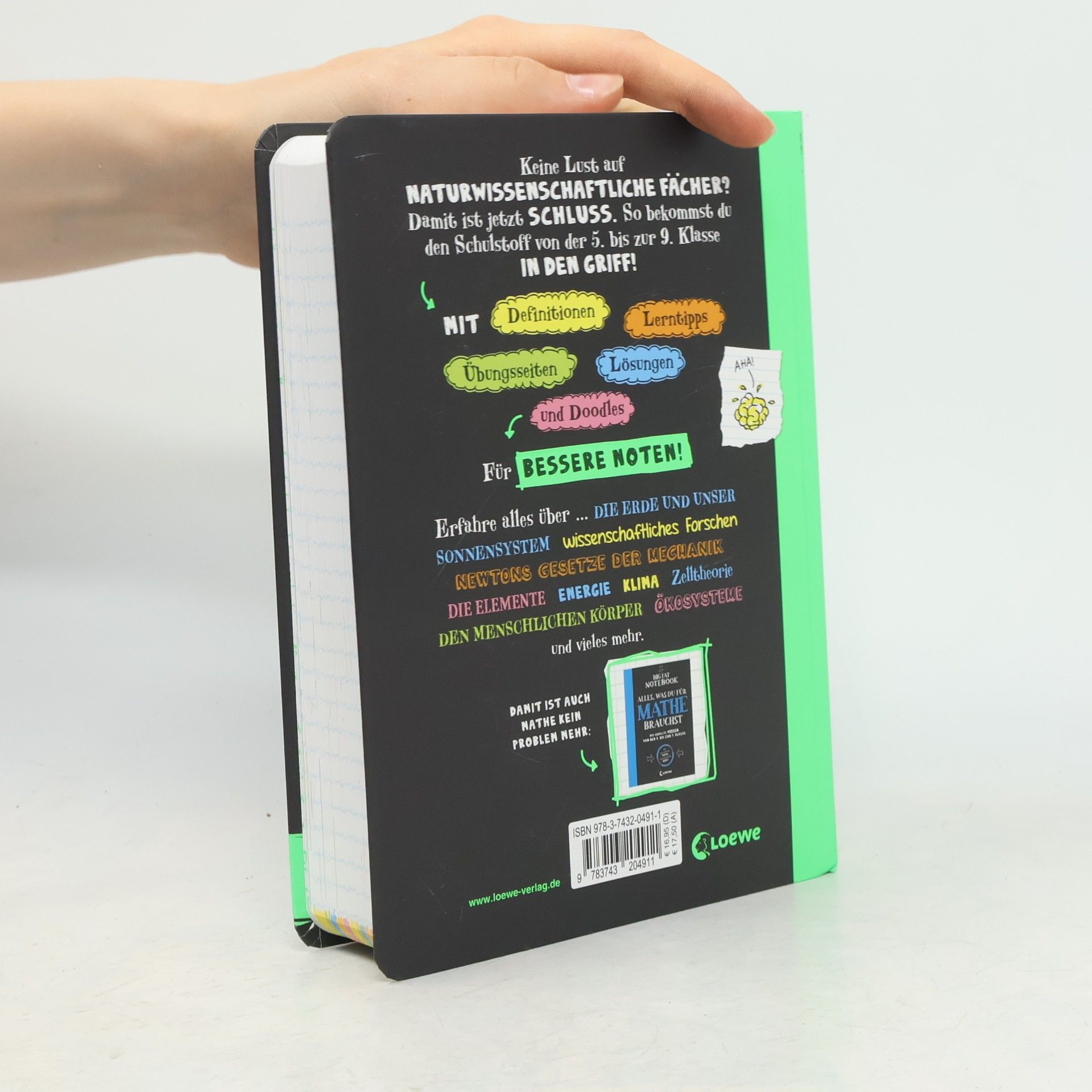 Eva Hierteis Big Fat Notebook - Alles, was du für Physik, Chemie und Bio brauchst - Das geballte Wissen von der 5. bis zur 9. Klasse. Mit Bonuswissen: Erdkunde
