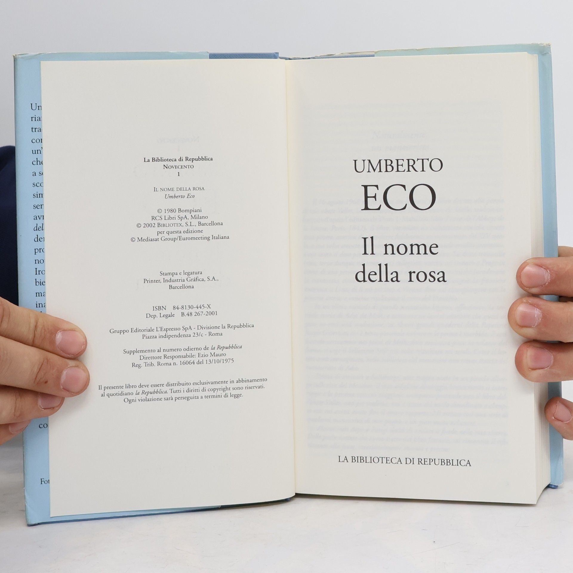 Umberto Eco La Biblioteca di Repubblica - 1: Il nome della rosa