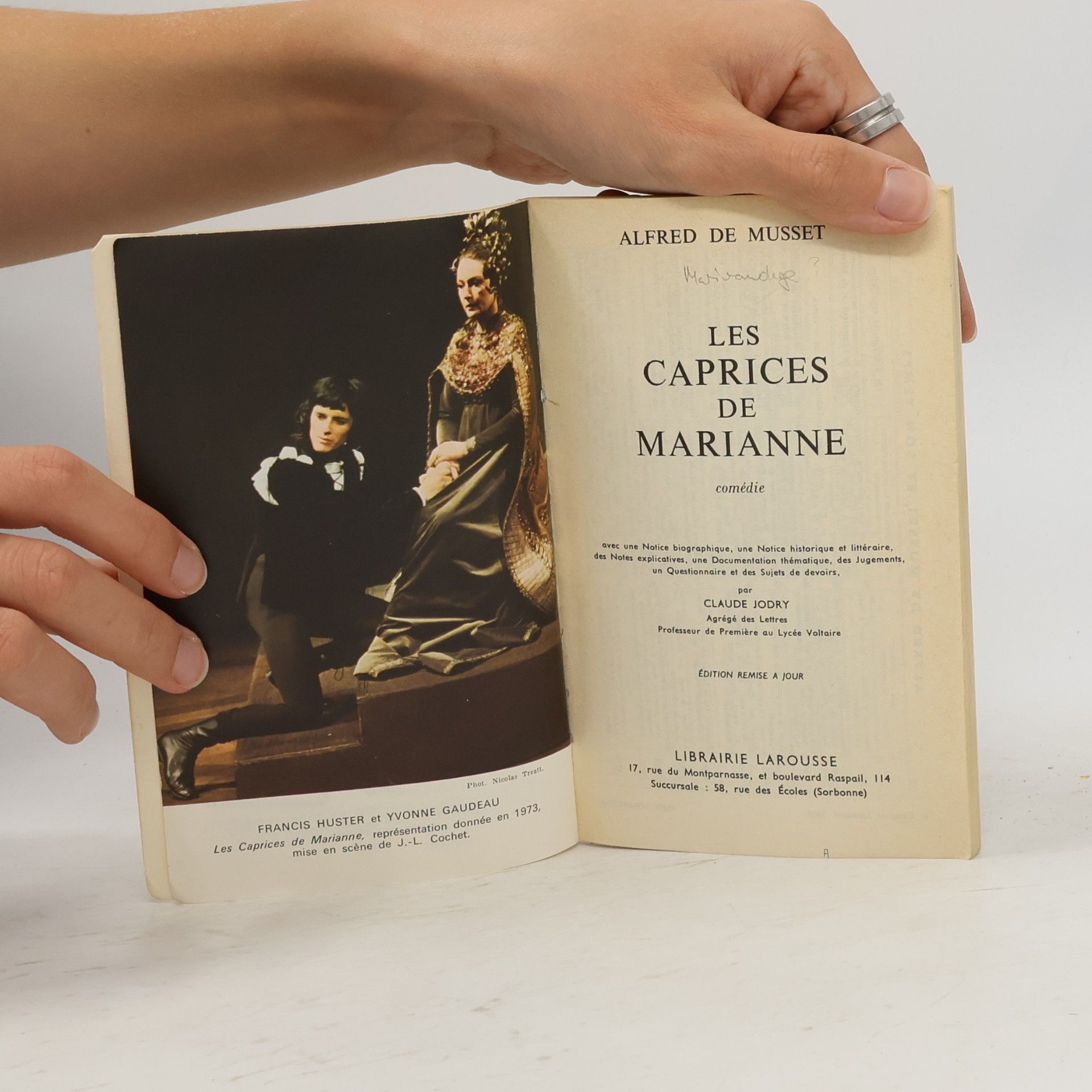 Alfred de Musset Nouveaux Classiques Larousse: Les caprices de Marianne