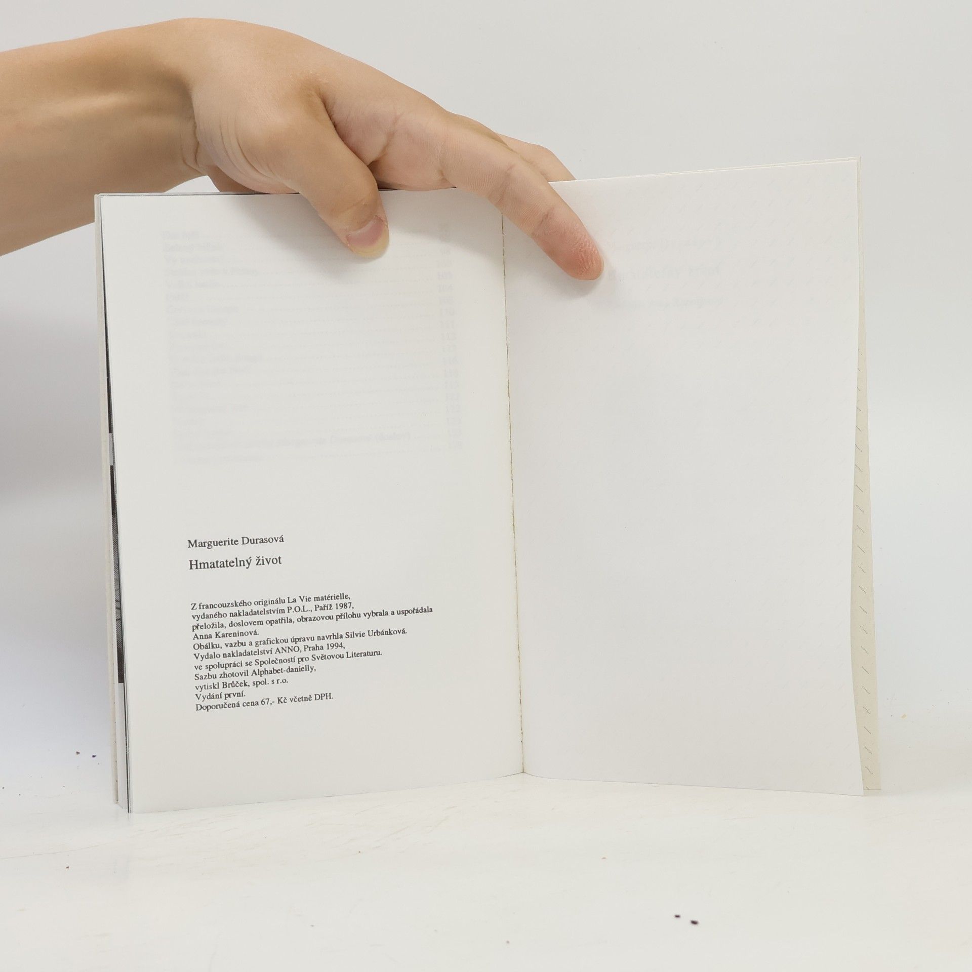 Marguerite Duras Hmatatelný život