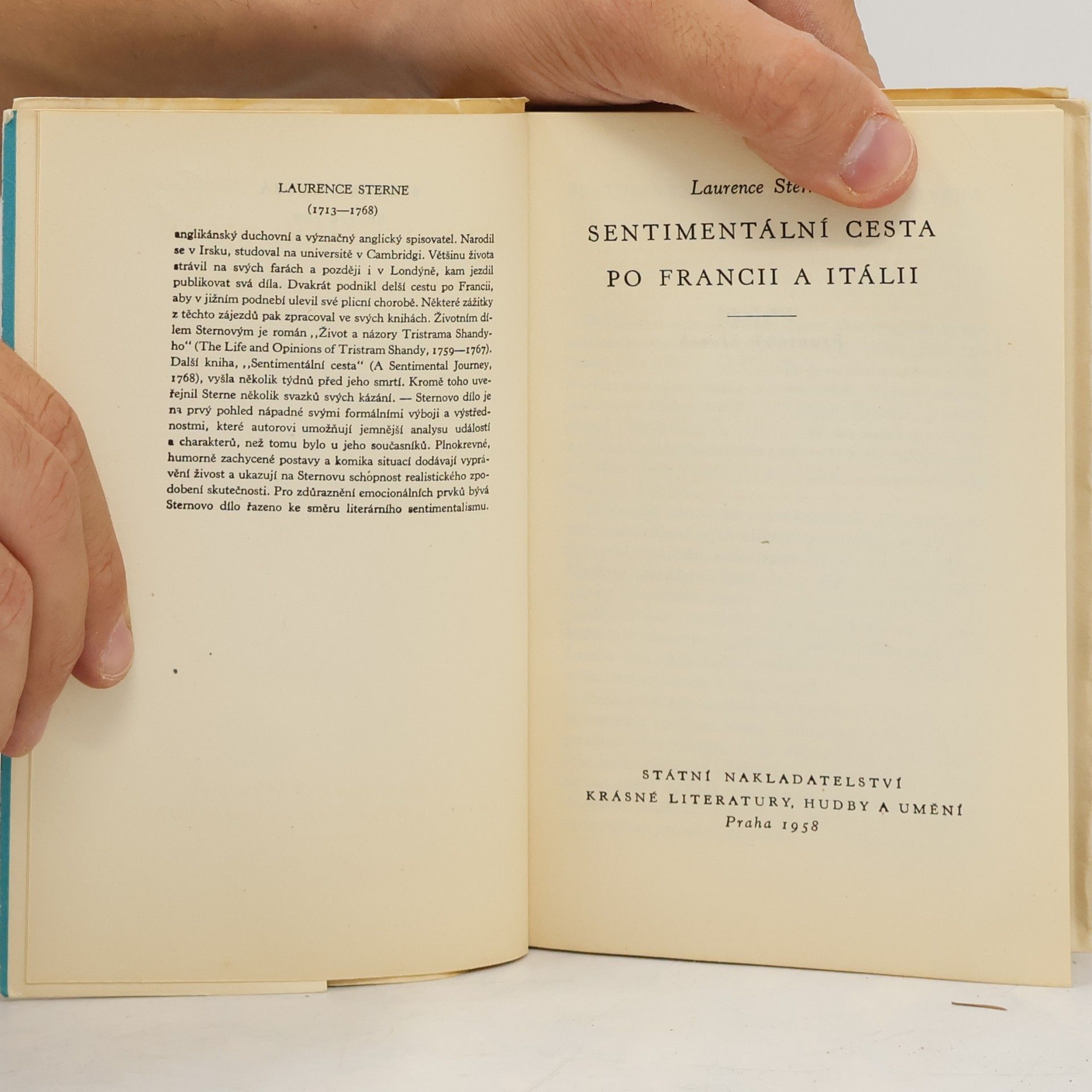 Laurence Sterne Sentimentální cesta po Francii a Itálii