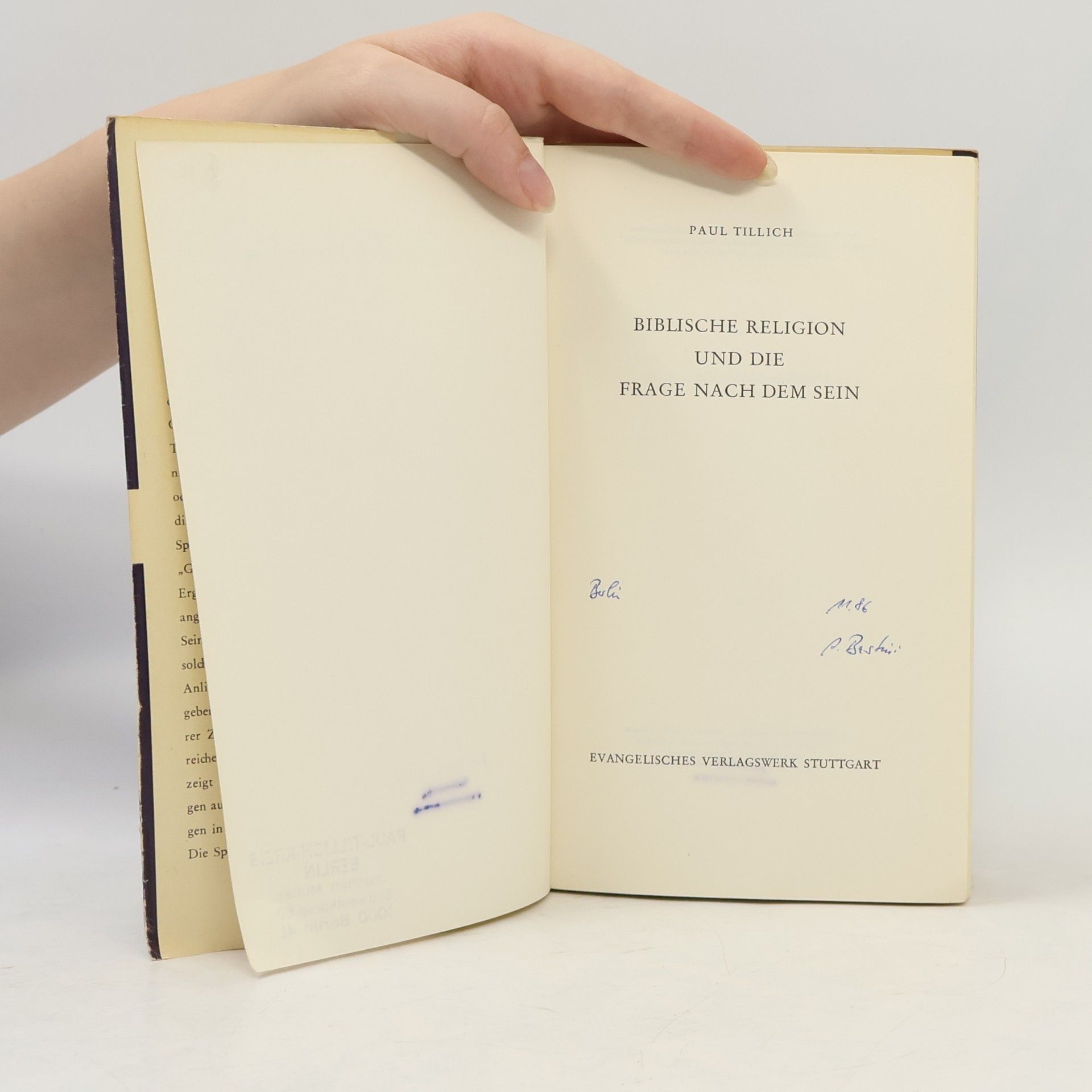Paul Tillich Biblische Religion und die Frage nach dem Sein