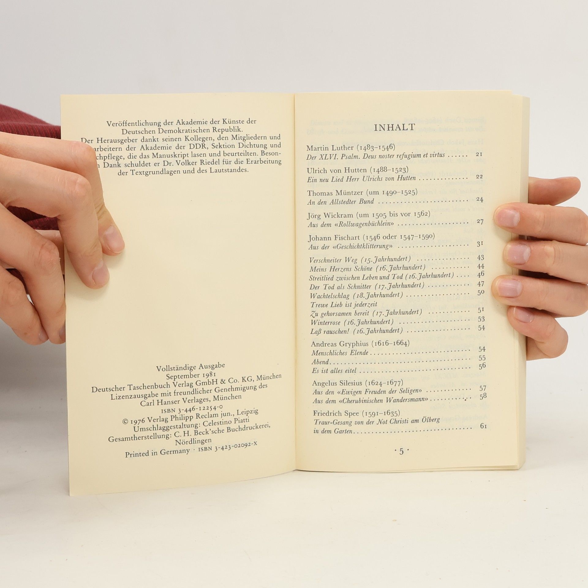 Stephan Hermlin Deutsches Lesebuch. Von Luther bis Liebknecht