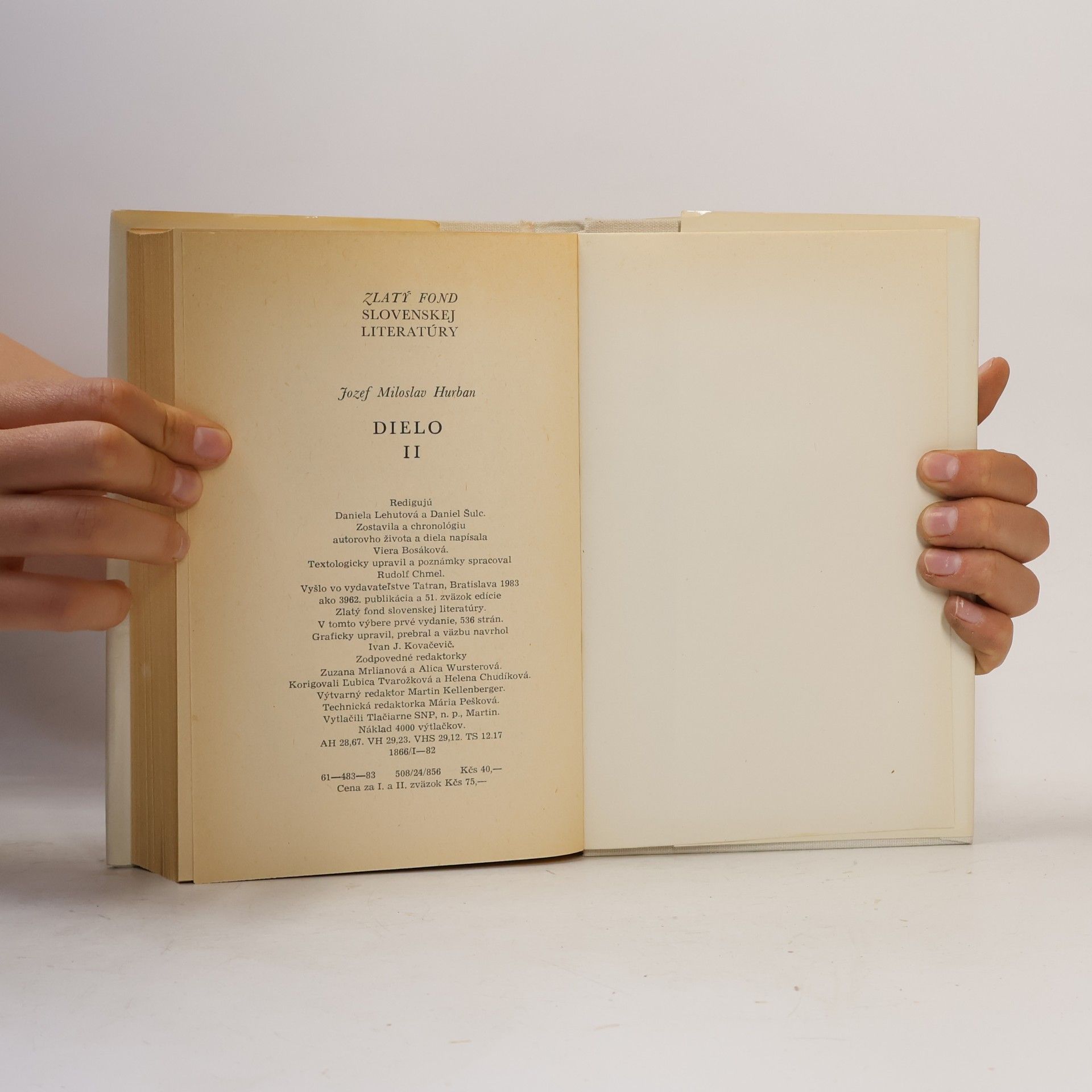 Jozef Miloslav Hurban Zlatý fond slovenskej literatúry. Dielo II.