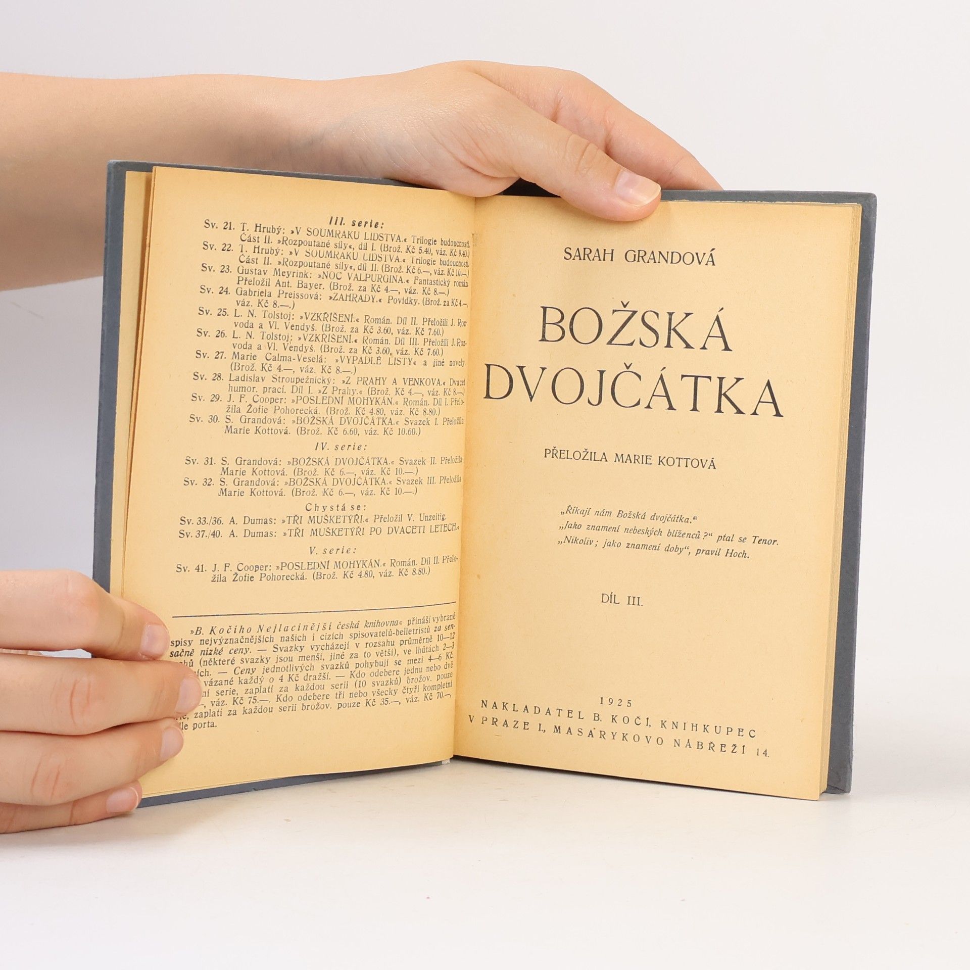Sarah Grand Božská dvojčátka III.