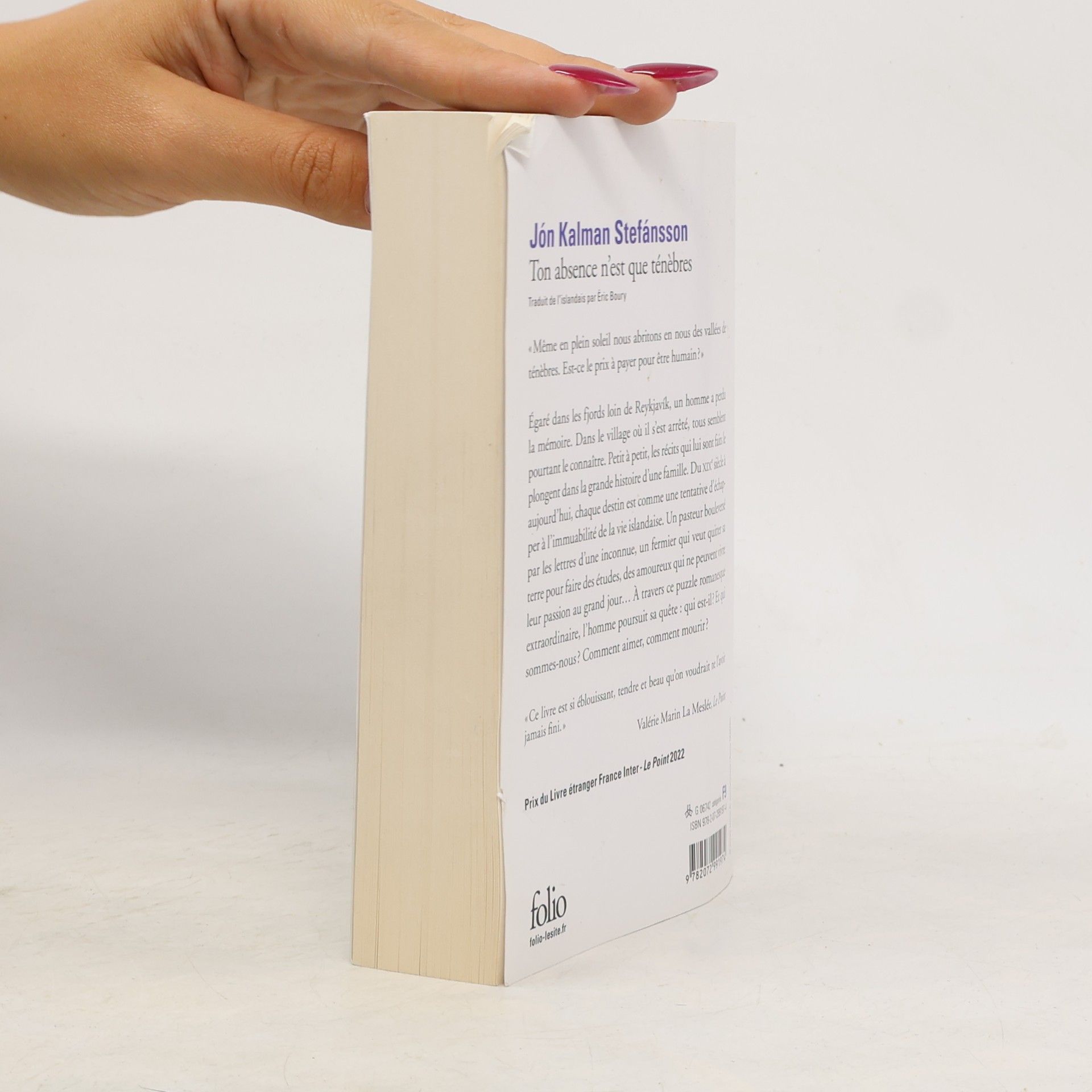 Jón Kalman Stefánsson Ton absence n'est que ténèbres
