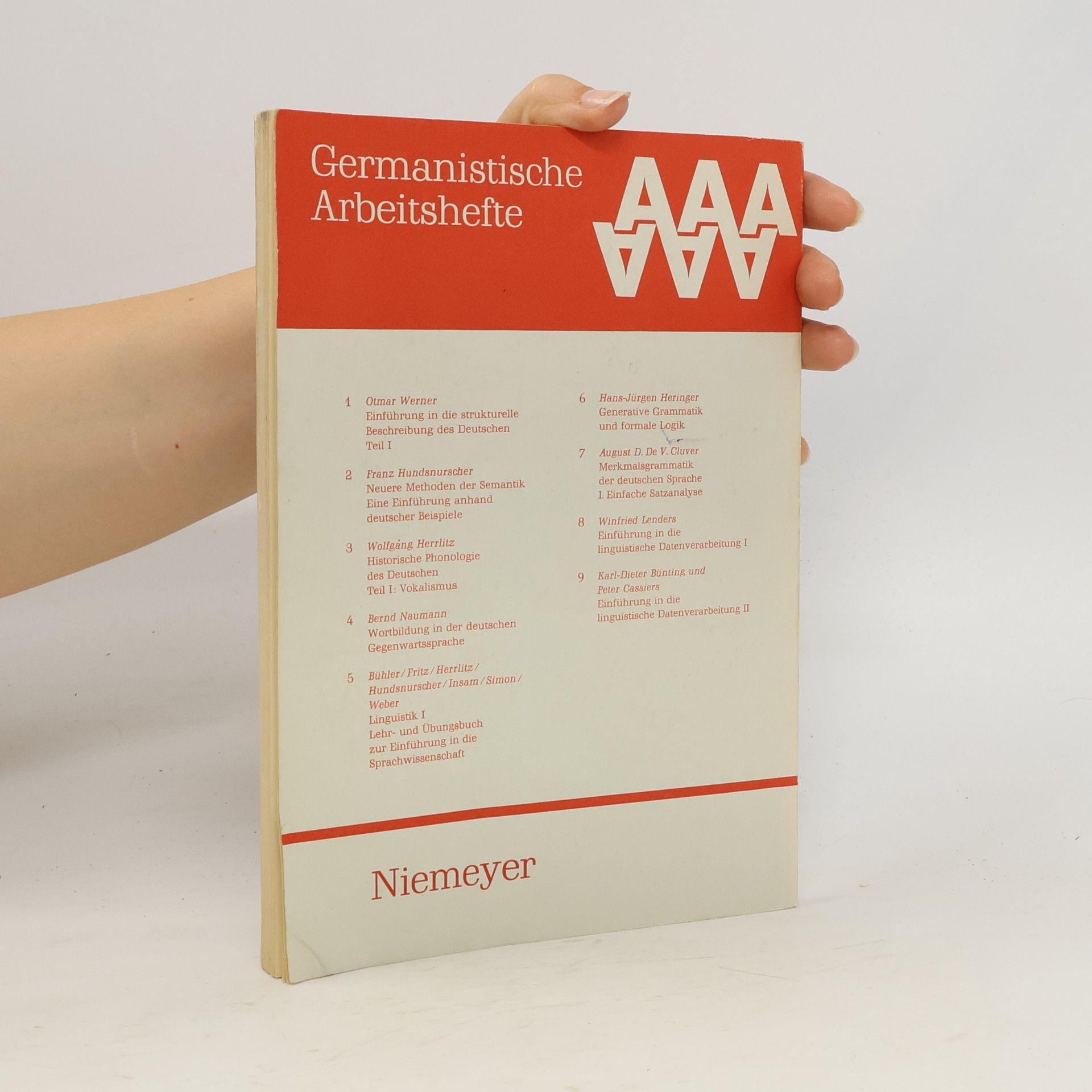 Franz Hundsnurscher Germanistische Arbeitshefte - 2: Neuere Methoden der Semantik