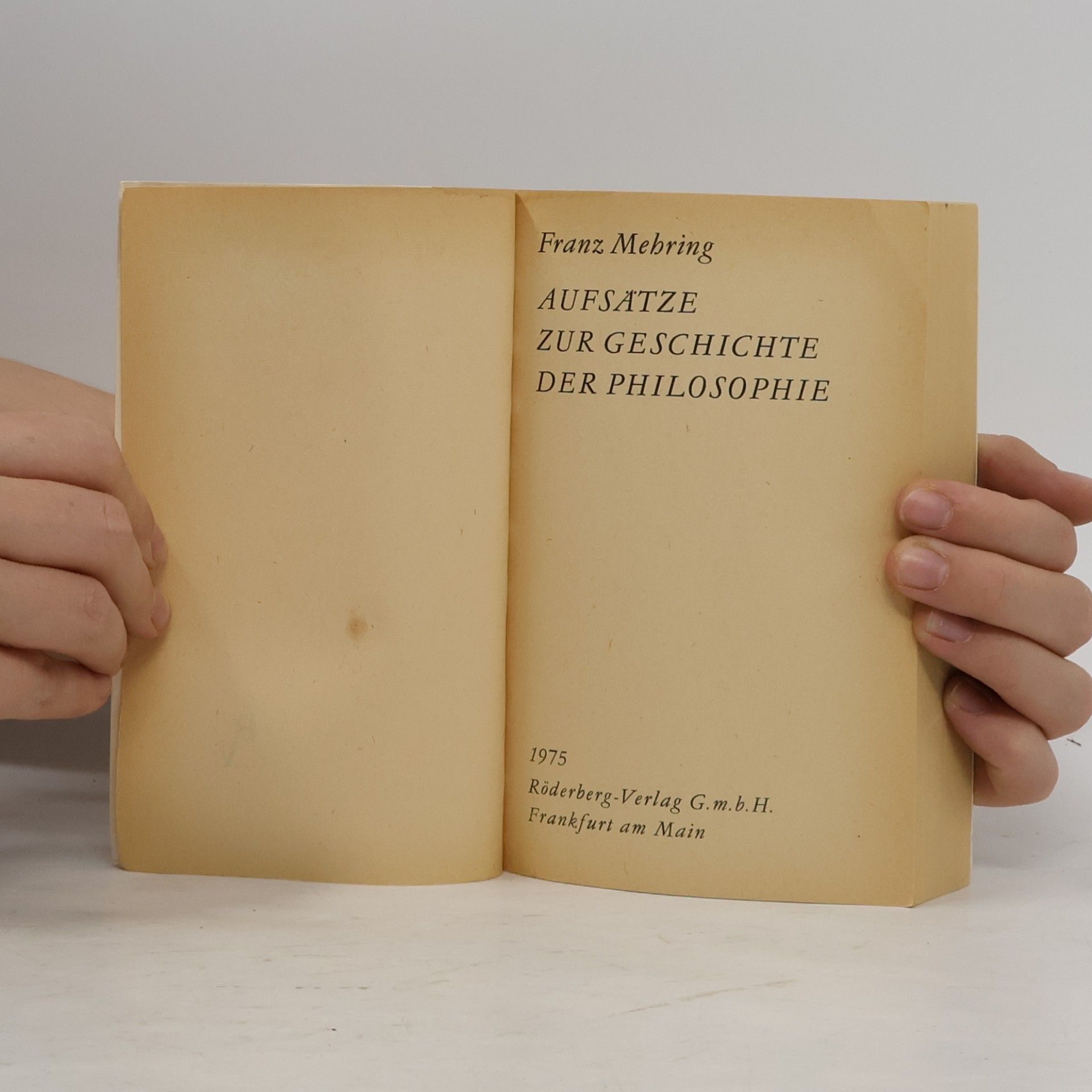 Franz Mehring Aufsätze zur Geschichte der Philosophie