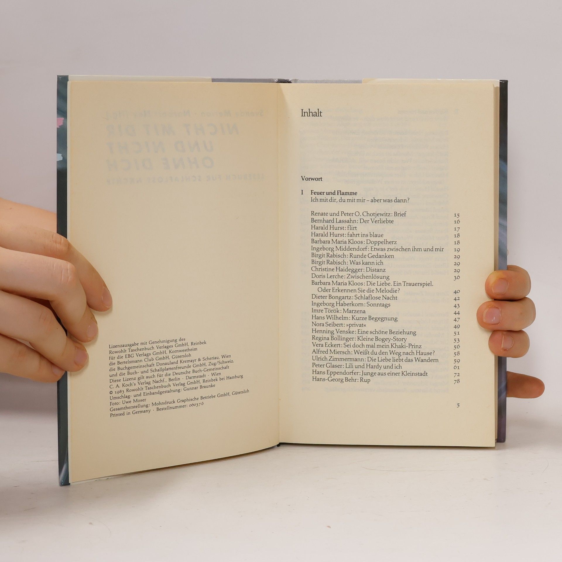 Svende Merian Nicht mit dir und nicht ohne dich. Lesebuch für schlaflose Nächte.