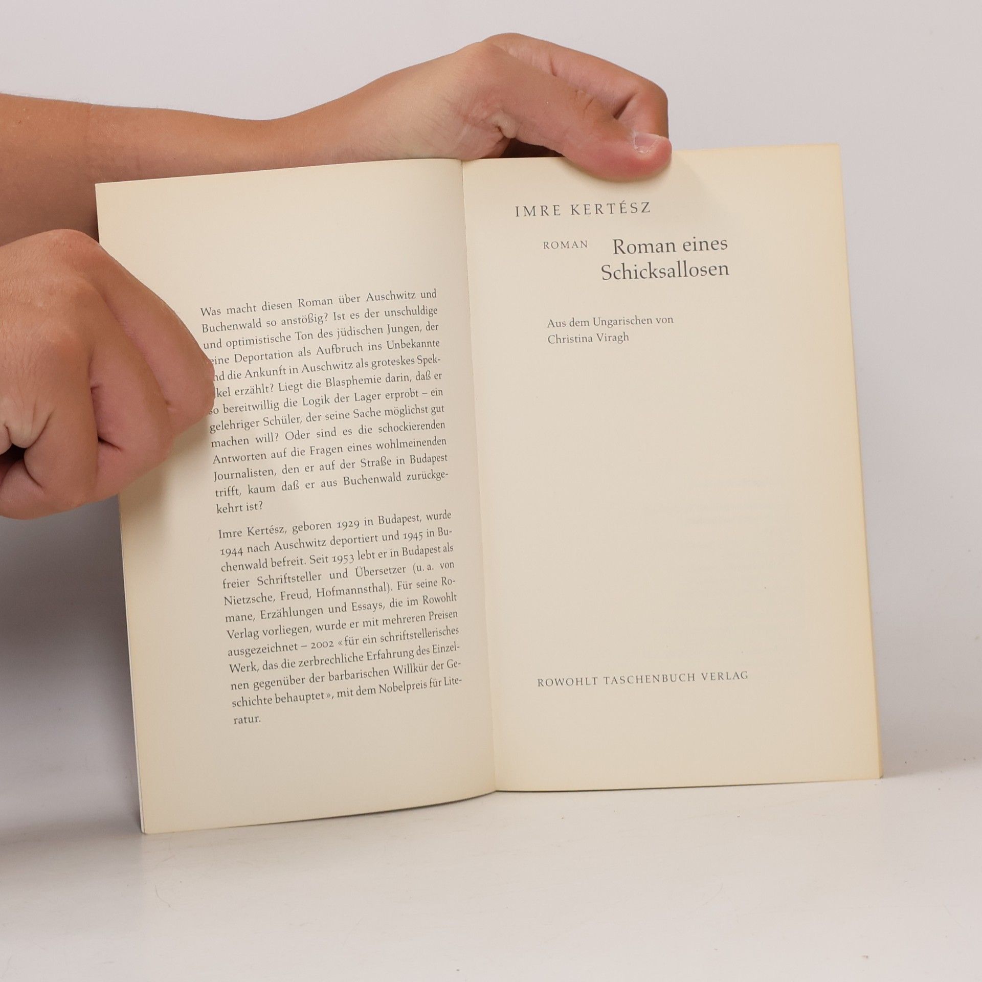 Imre Kertész Roman eines Schicksallosen