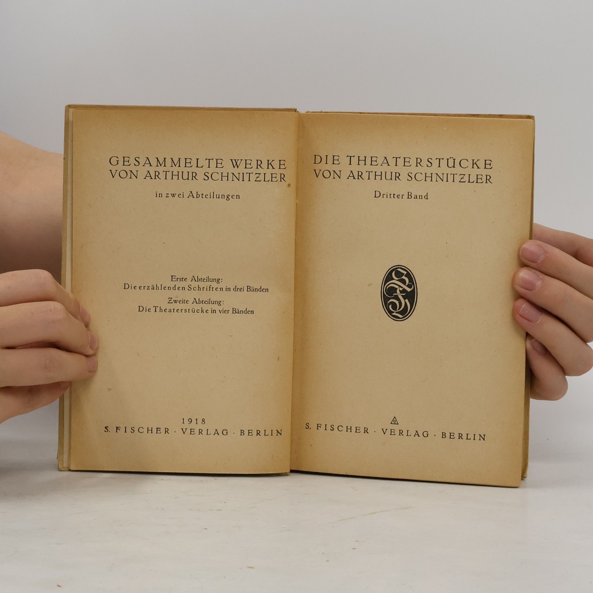 Arthur Schnitzler Gesammelte Werke Die Theater-Stücke, Band III.